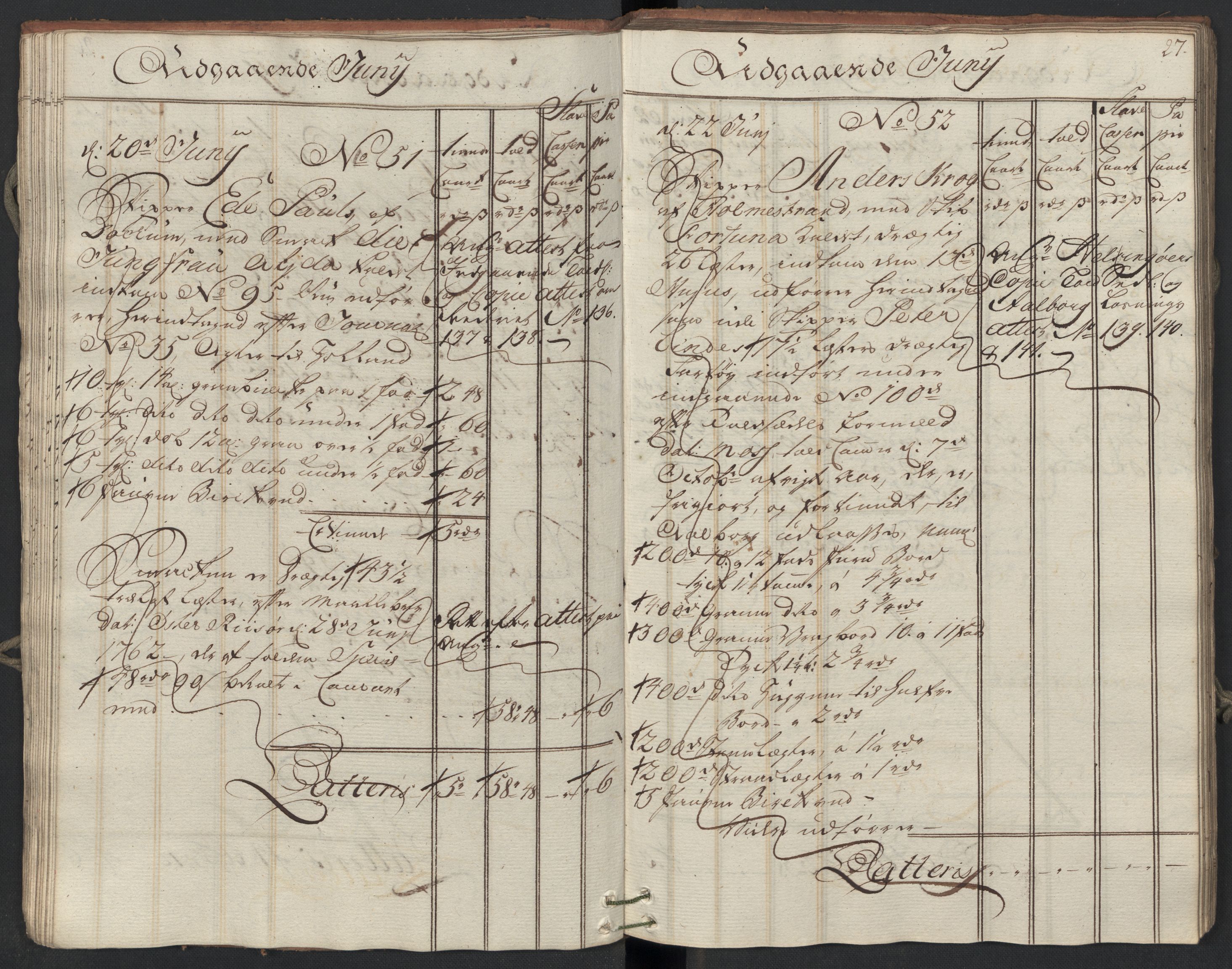 Generaltollkammeret, tollregnskaper, AV/RA-EA-5490/R09/L0038/0001: Tollregnskaper Holmestrand / Utgående hovedtollbok, 1764, p. 26b-27a