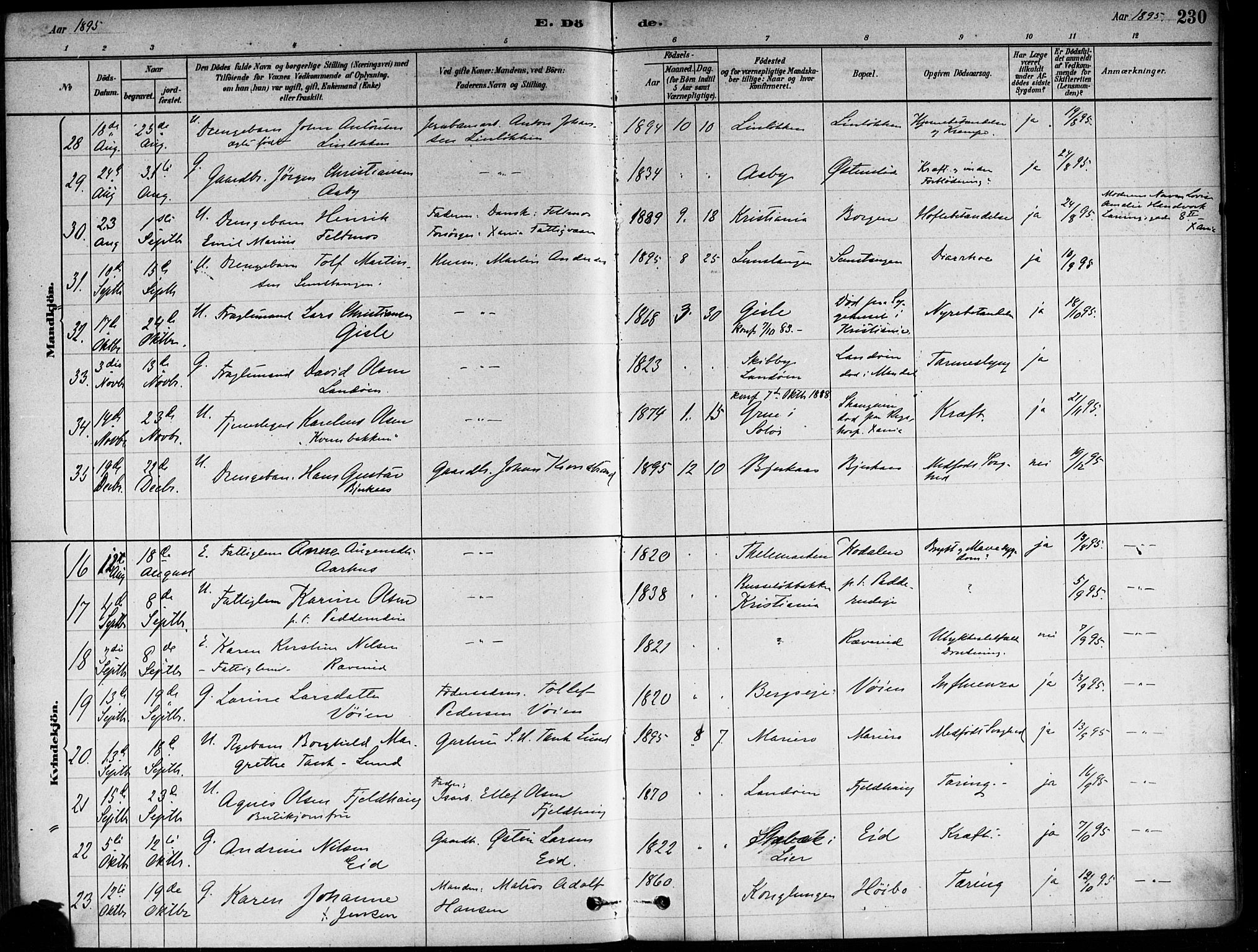 Asker prestekontor Kirkebøker, AV/SAO-A-10256a/F/Fa/L0013: Parish register (official) no. I 13, 1879-1896, p. 230