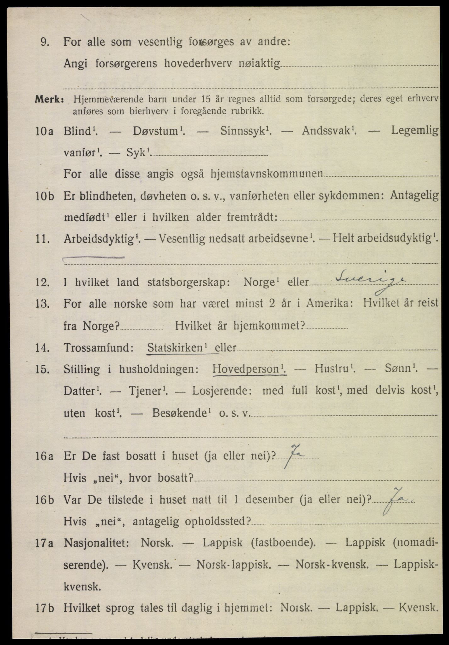 SAT, 1920 census for Stod, 1920, p. 1693