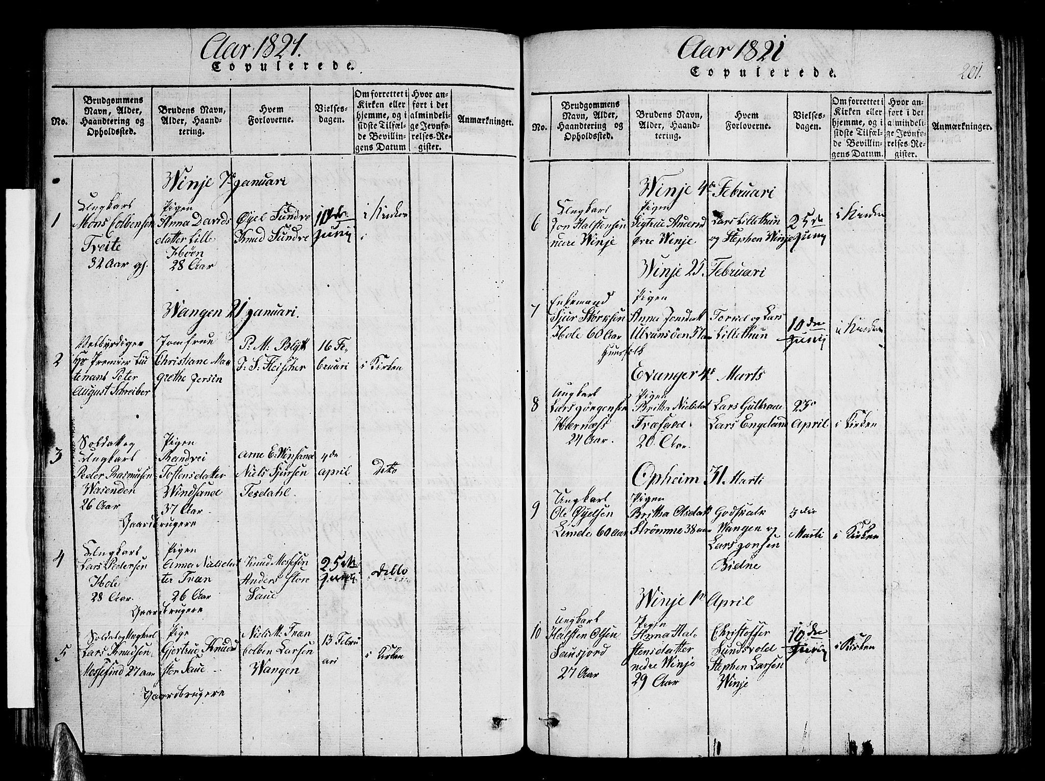 Voss sokneprestembete, SAB/A-79001/H/Haa: Parish register (official) no. A 11, 1816-1827, p. 201