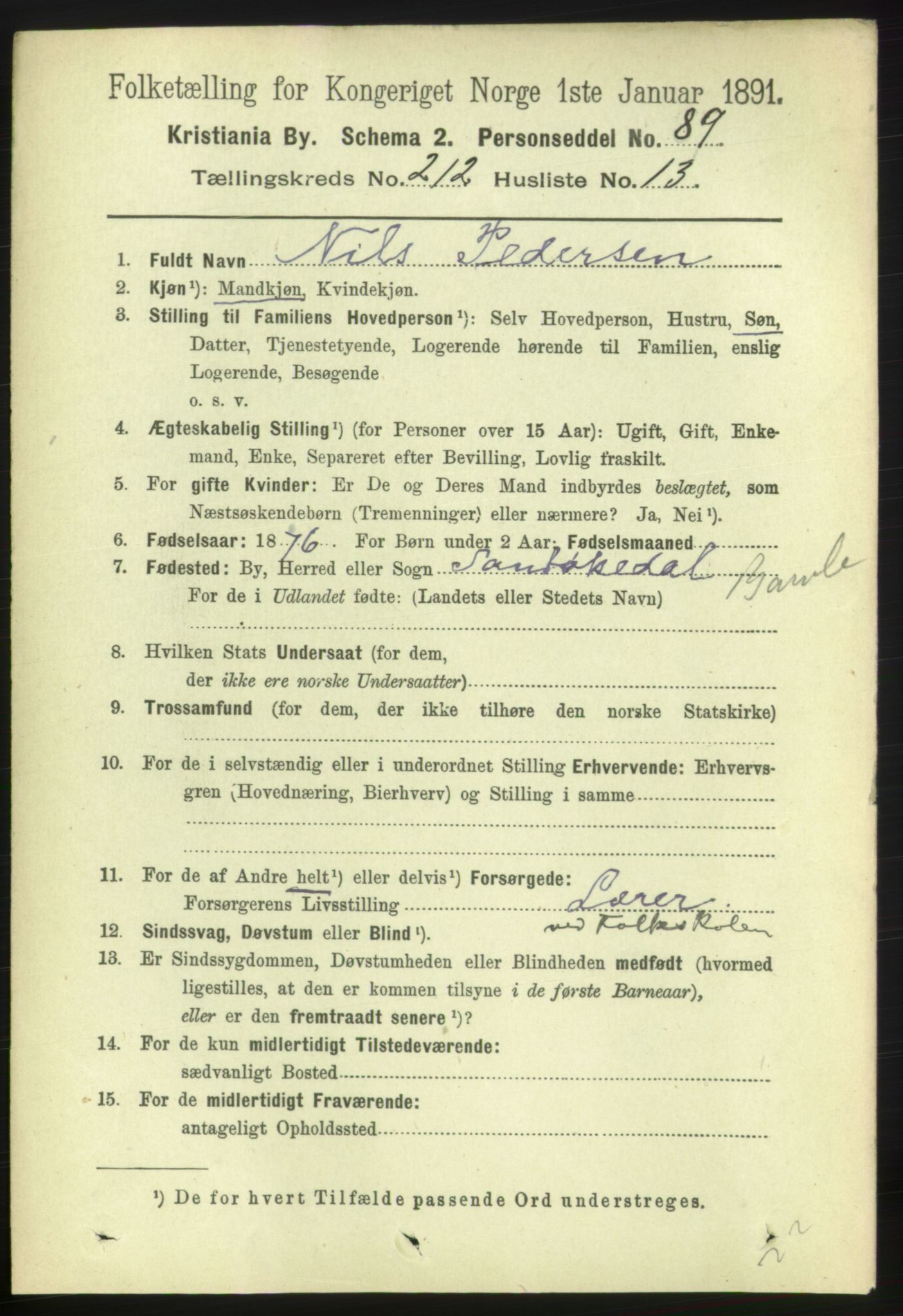 RA, 1891 census for 0301 Kristiania, 1891, p. 126946