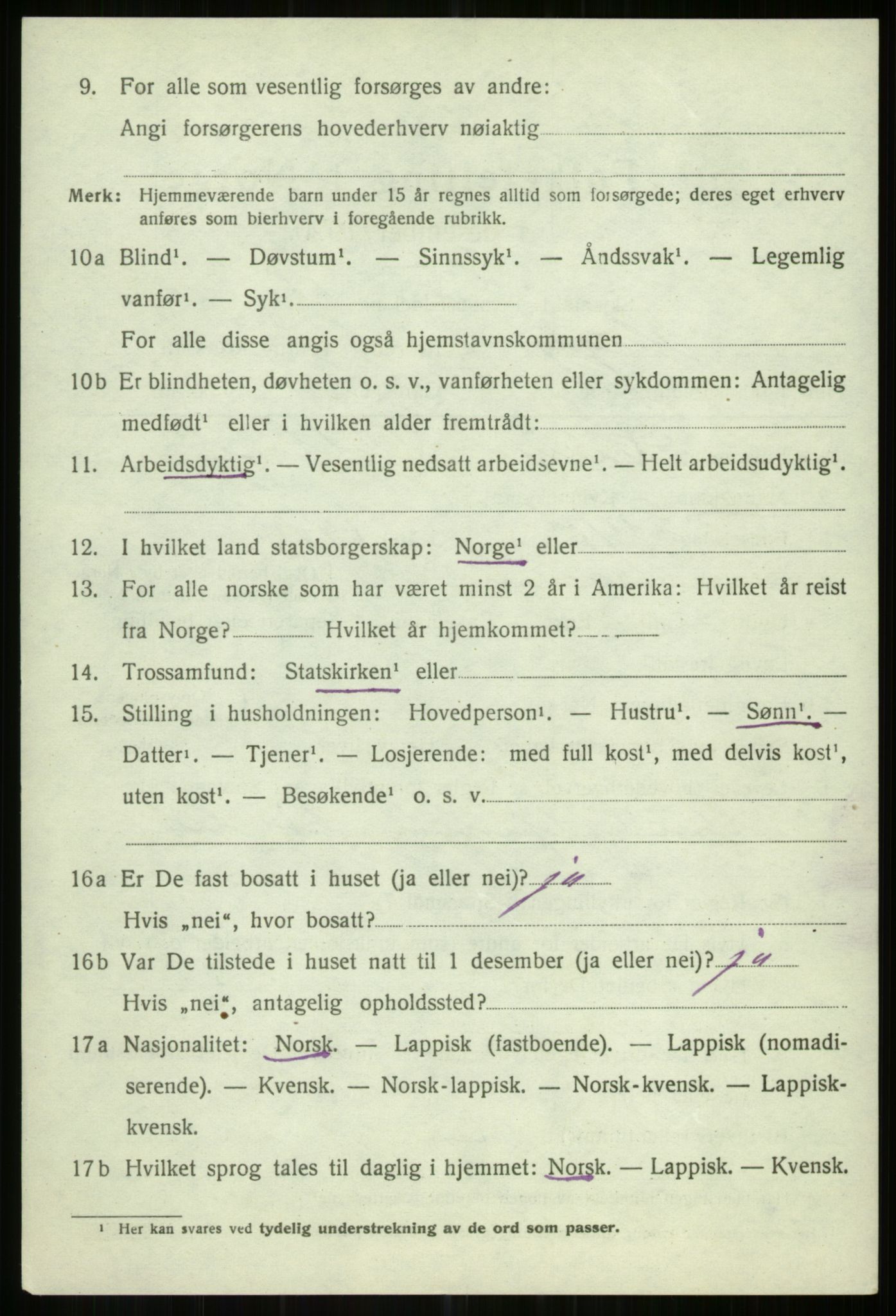 SATØ, 1920 census for Helgøy, 1920, p. 1606