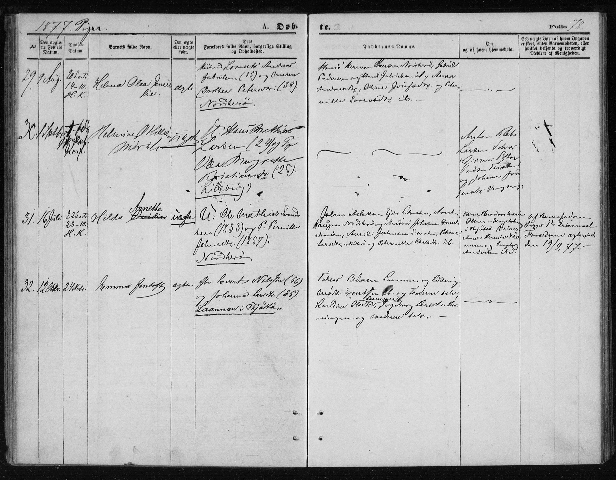 Ministerialprotokoller, klokkerbøker og fødselsregistre - Nordland, AV/SAT-A-1459/834/L0506: Parish register (official) no. 834A04, 1872-1878, p. 78