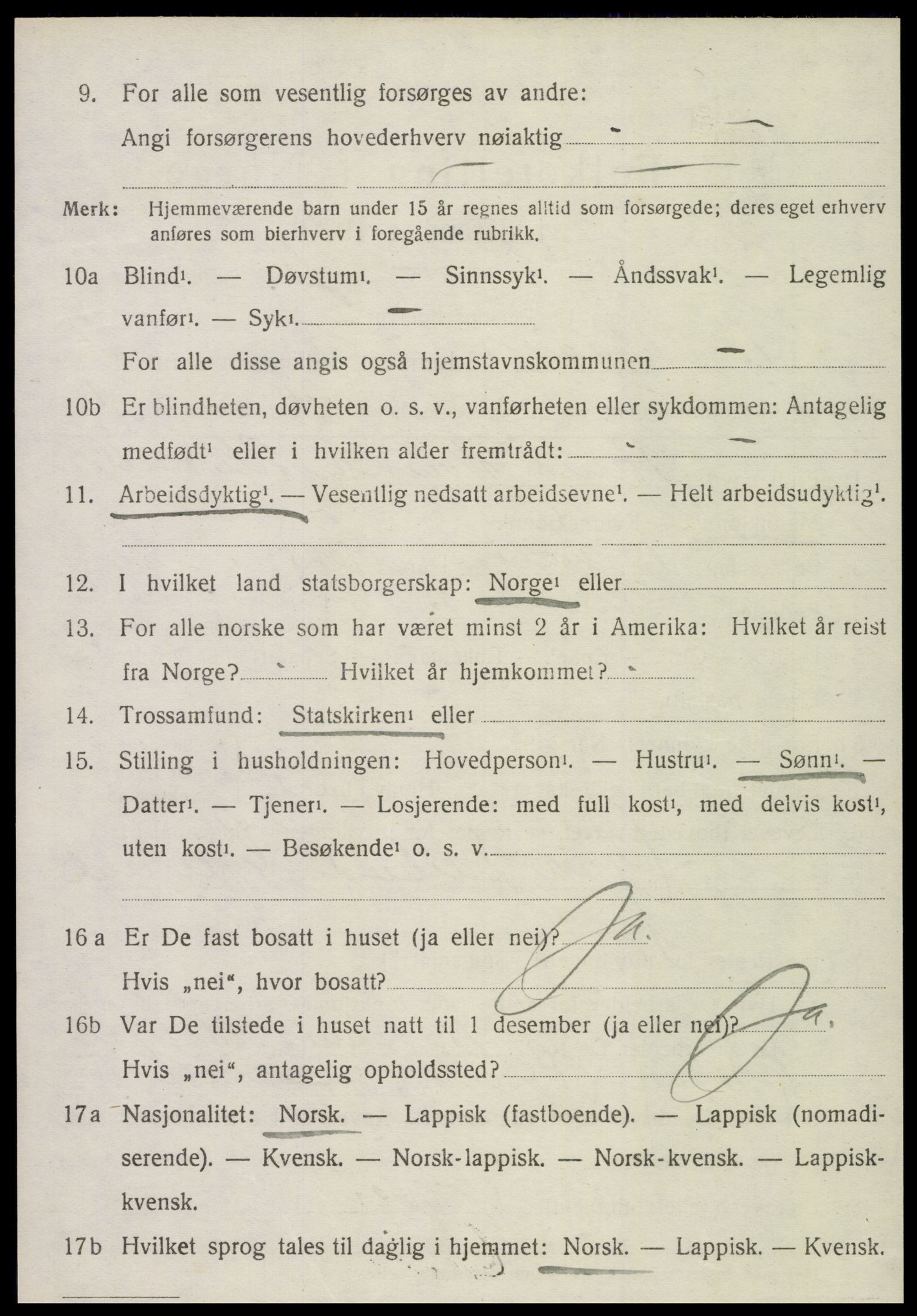 SAT, 1920 census for Leksvik, 1920, p. 2083