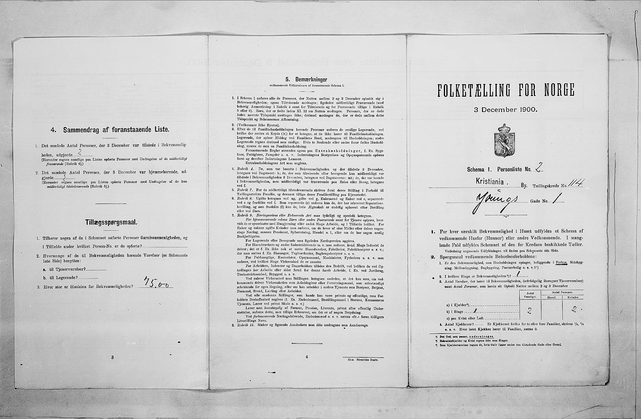 SAO, 1900 census for Kristiania, 1900, p. 114894