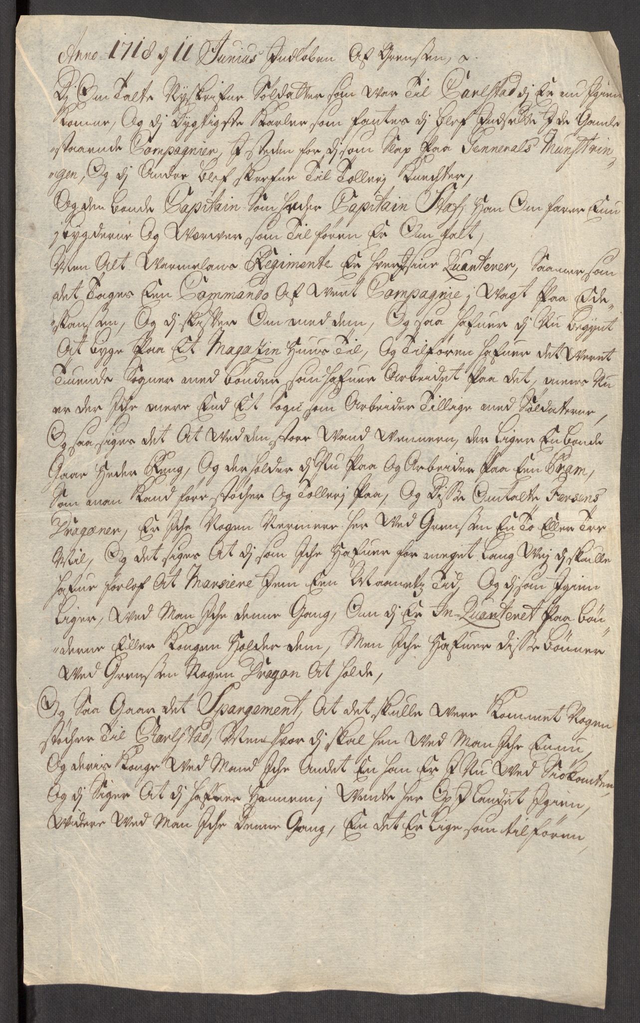 Kommanderende general (KG I) med Det norske krigsdirektorium, AV/RA-EA-5419/E/Eb/L0012: Kunnskap om fienden, kronologisk ordnet, 1718-1719, p. 7