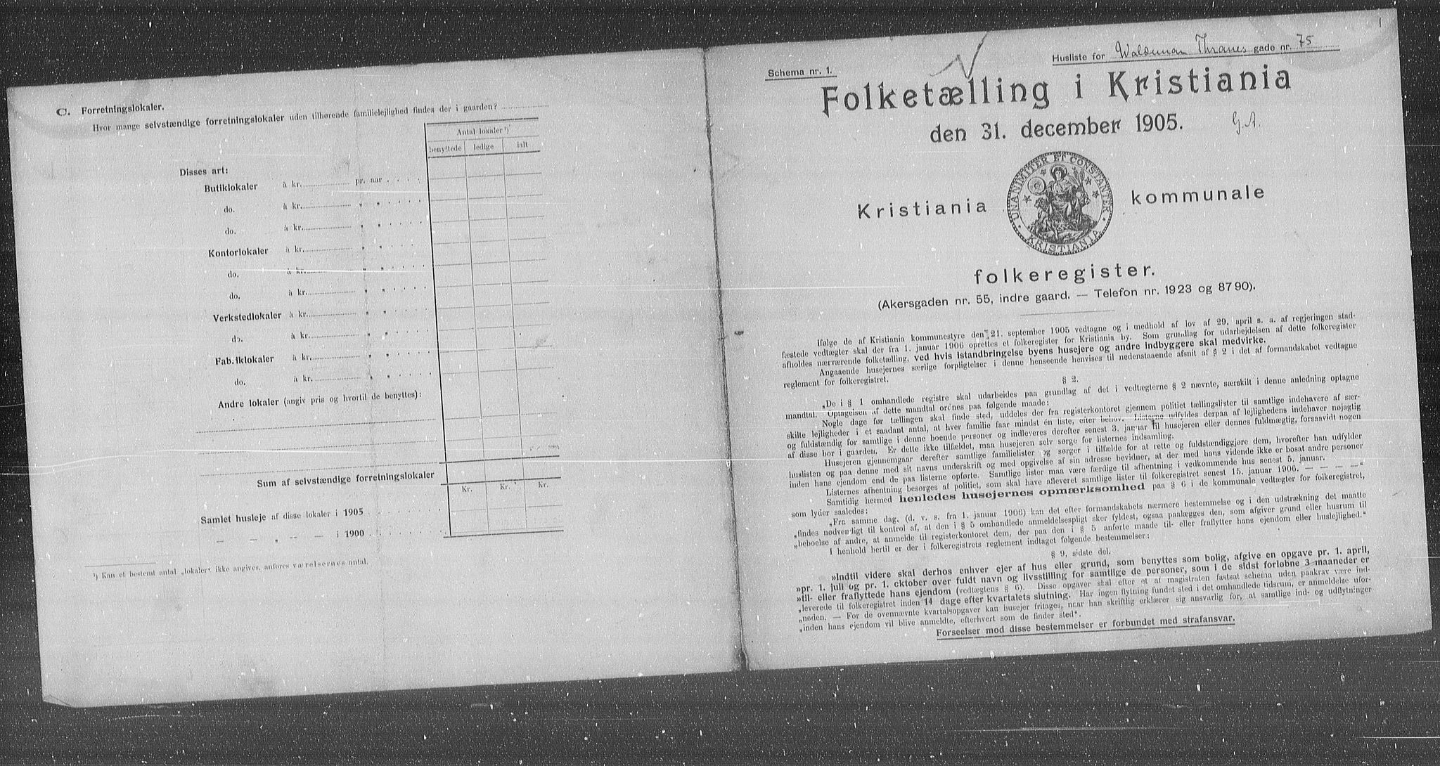 OBA, Municipal Census 1905 for Kristiania, 1905, p. 66935