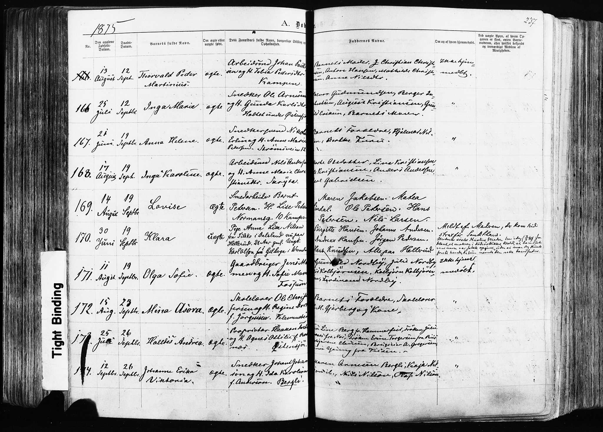 Østre Aker prestekontor Kirkebøker, AV/SAO-A-10840/F/Fa/L0003: Parish register (official) no. I 3, 1869-1875, p. 237