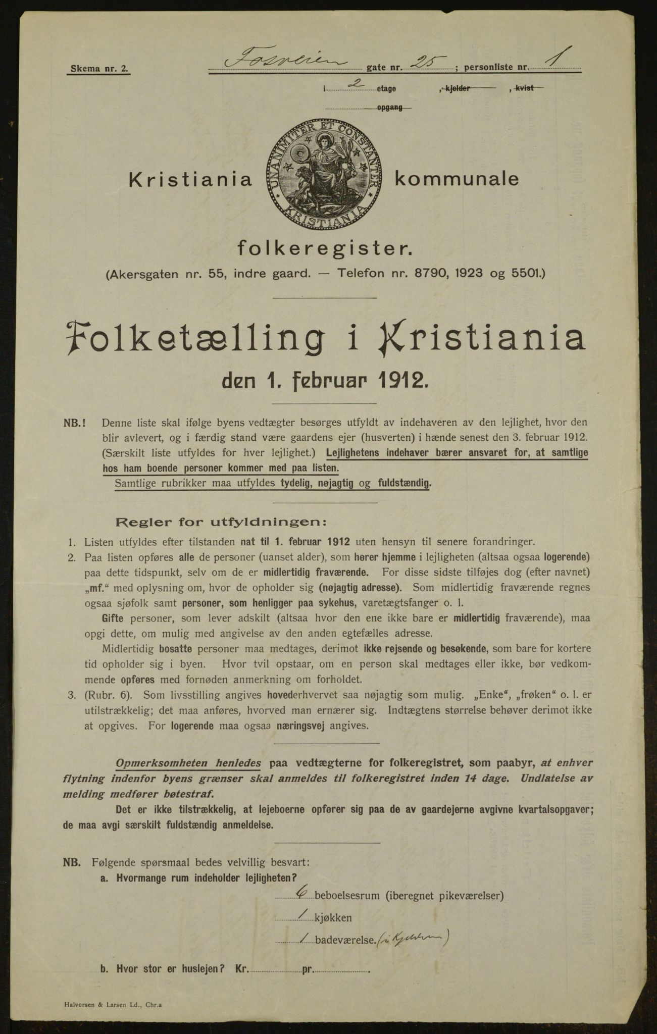 OBA, Municipal Census 1912 for Kristiania, 1912, p. 25325
