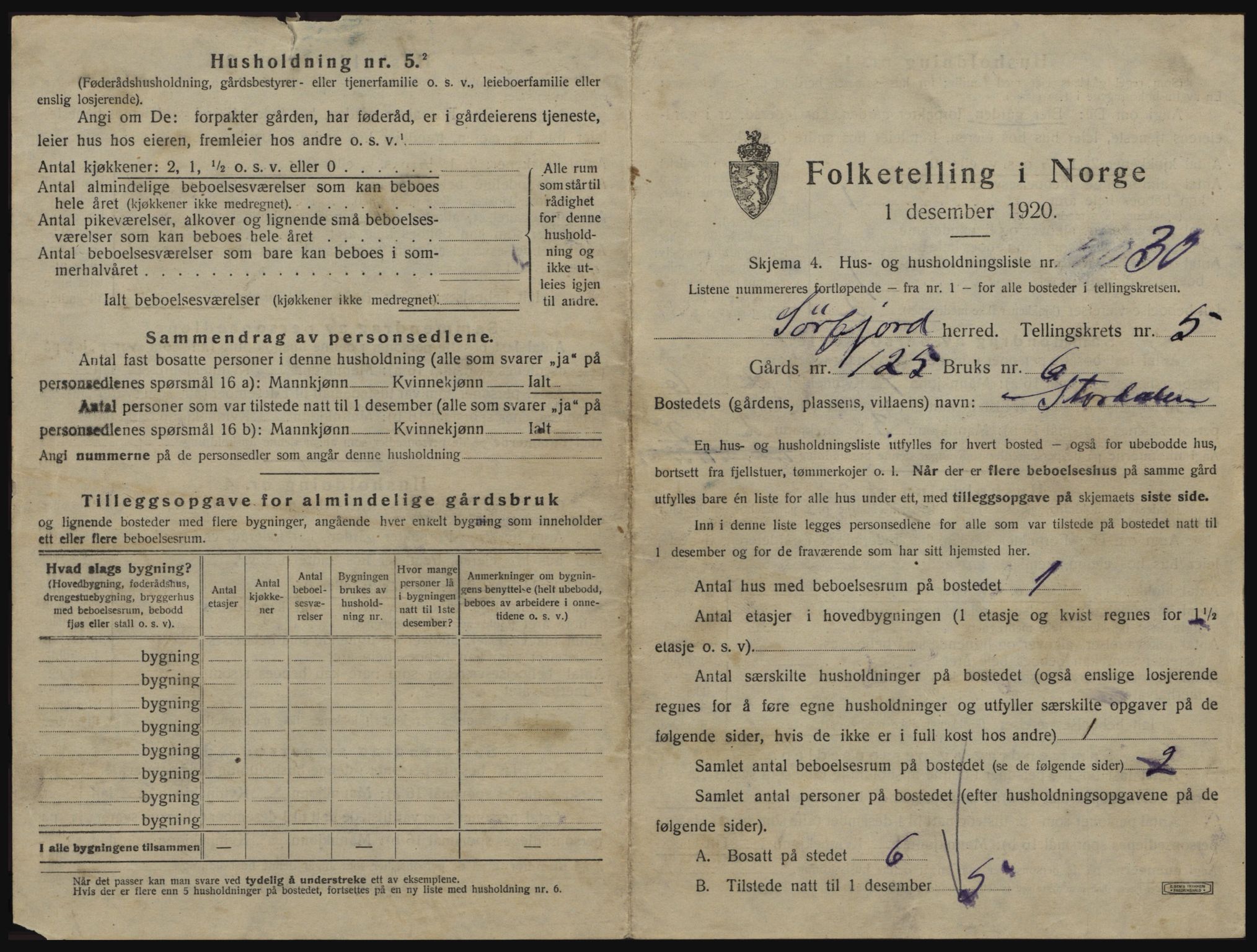 SATØ, 1920 census for Sørfjord, 1920, p. 281