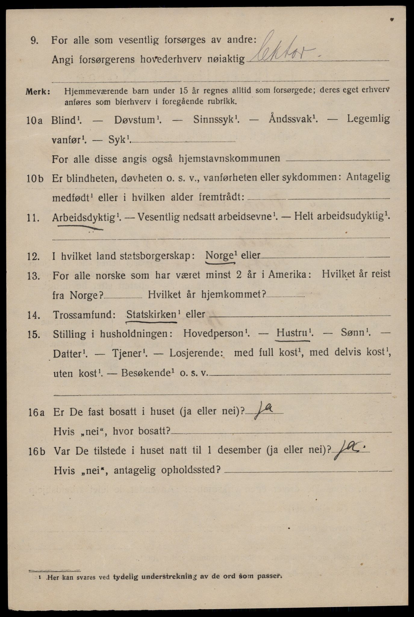 SAST, 1920 census for Stavanger, 1920, p. 118689