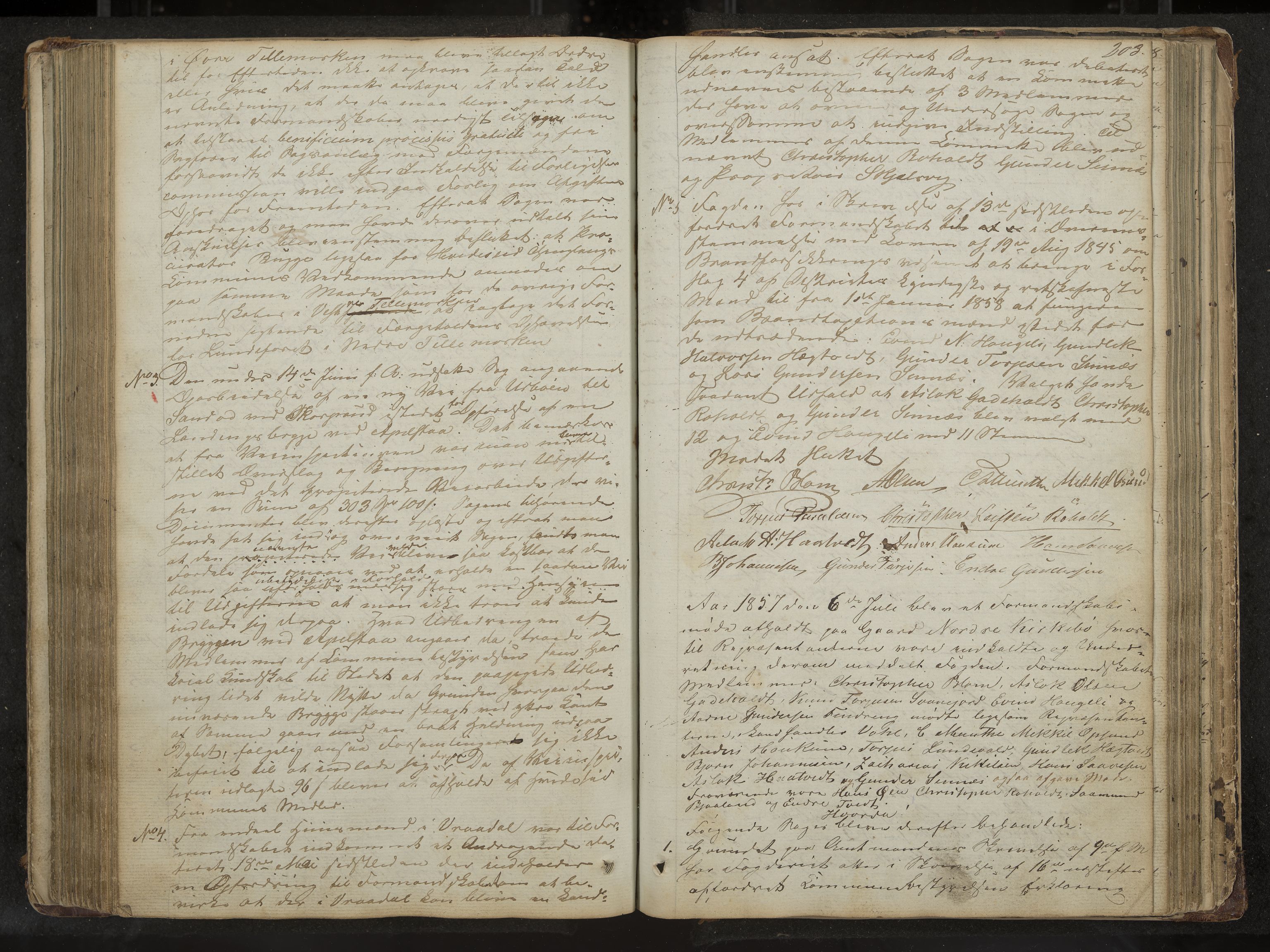 Kviteseid formannskap og sentraladministrasjon, IKAK/0829021/A/Aa/L0001: Møtebok med register, 1837-1866, p. 203