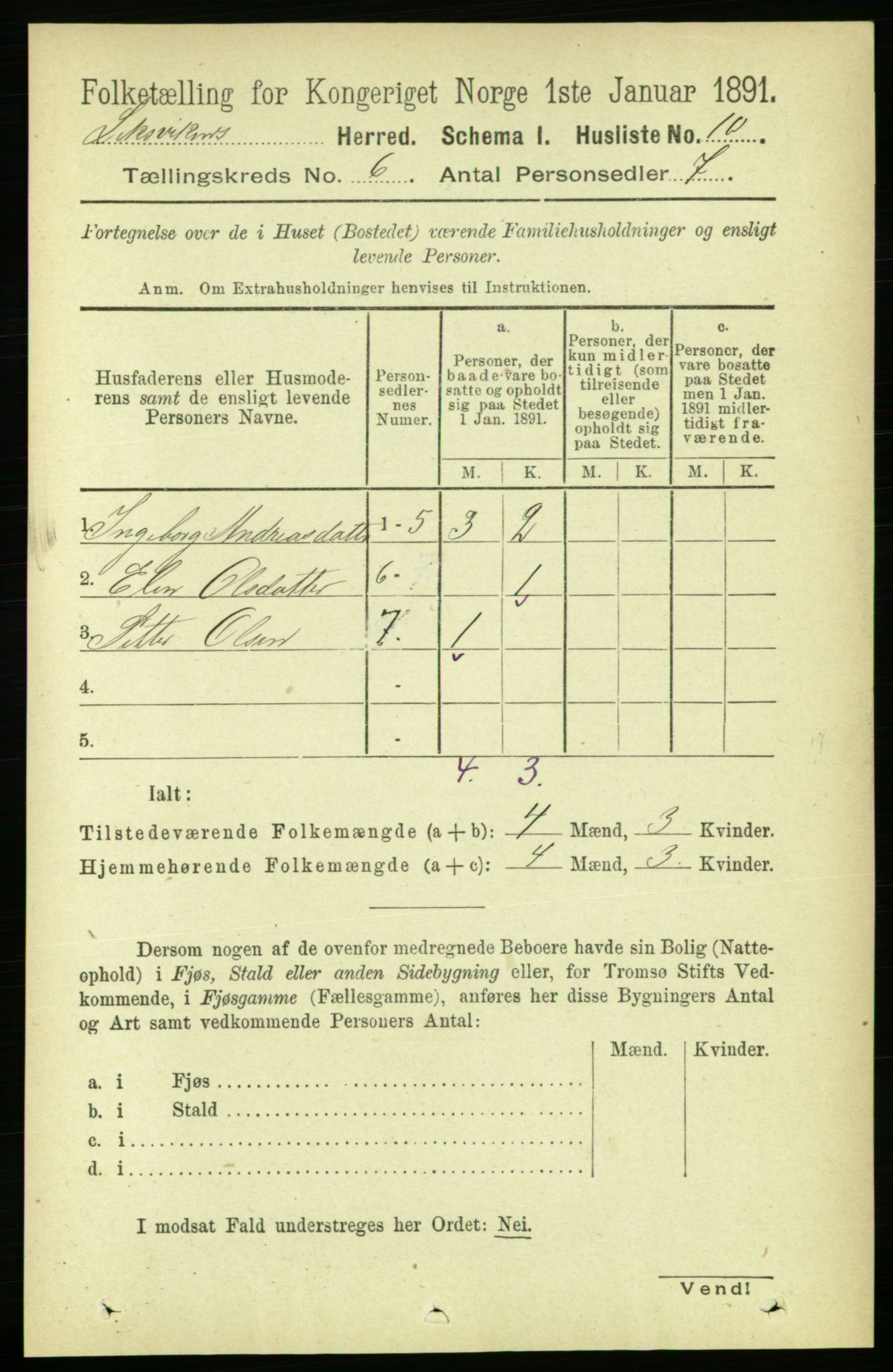 RA, 1891 census for 1718 Leksvik, 1891, p. 3142