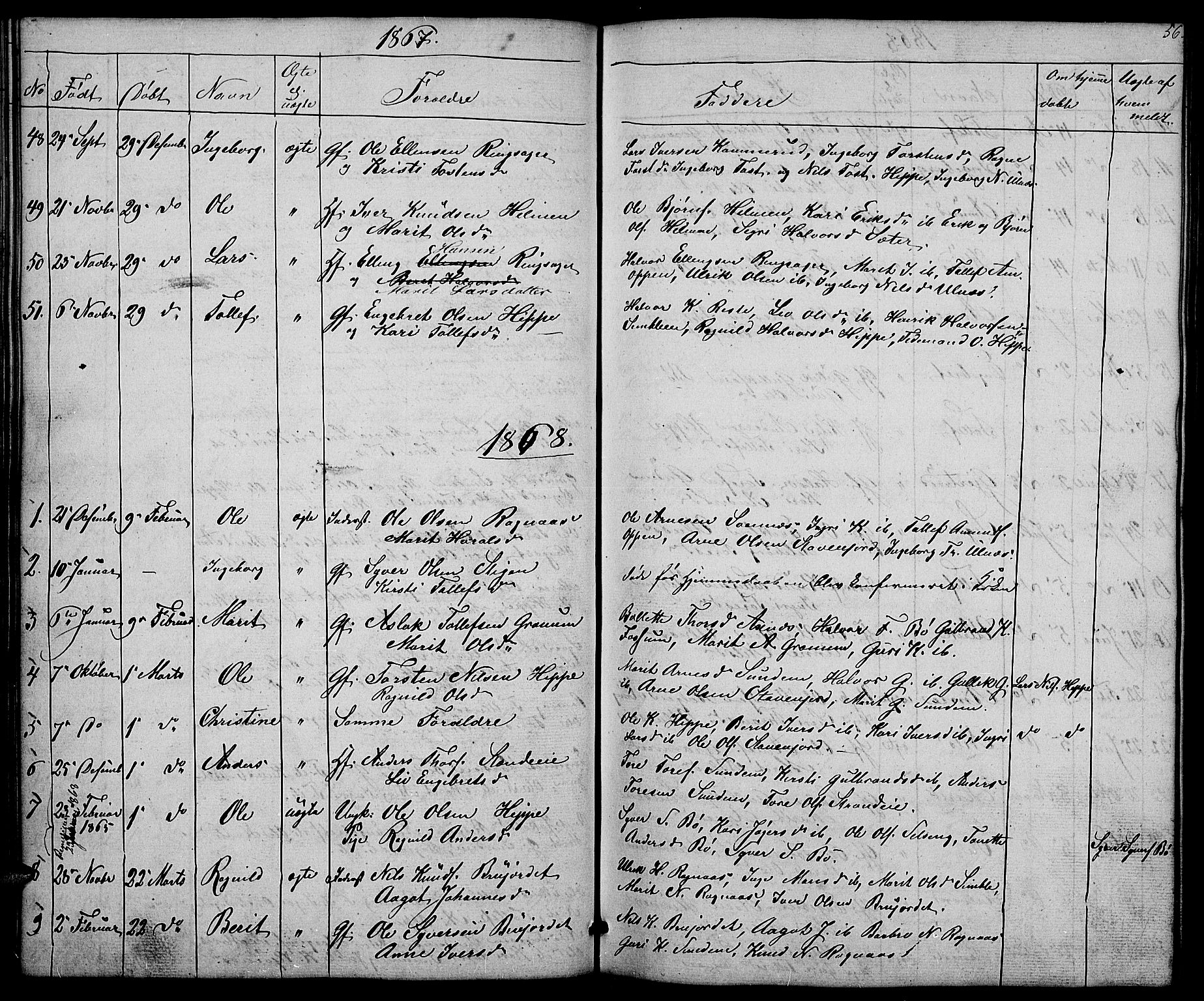 Nord-Aurdal prestekontor, AV/SAH-PREST-132/H/Ha/Hab/L0004: Parish register (copy) no. 4, 1842-1882, p. 56