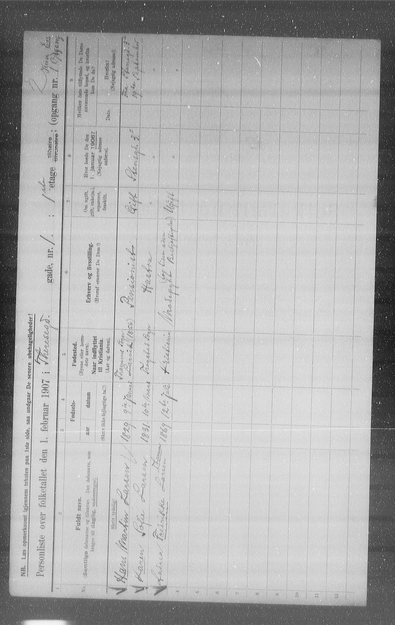 OBA, Municipal Census 1907 for Kristiania, 1907, p. 54807