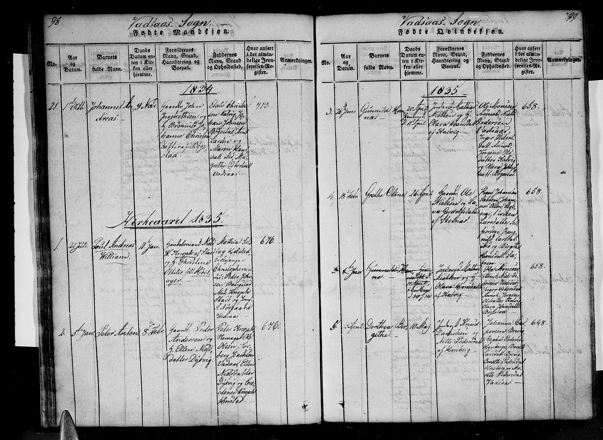Ministerialprotokoller, klokkerbøker og fødselsregistre - Nordland, SAT/A-1459/810/L0142: Parish register (official) no. 810A06 /1, 1819-1841, p. 98-99