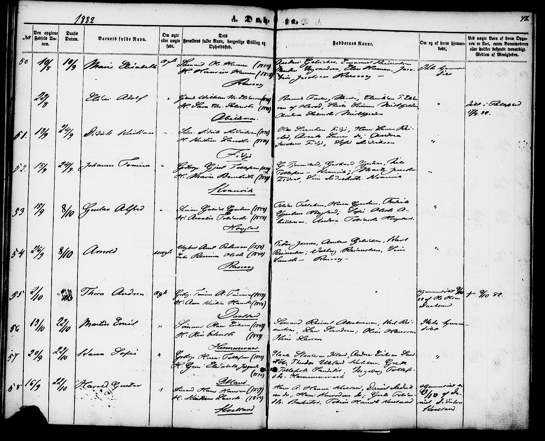 Flekkefjord sokneprestkontor, AV/SAK-1111-0012/F/Fa/Fab/L0005: Parish register (official) no. A 5, 1870-1886, p. 48