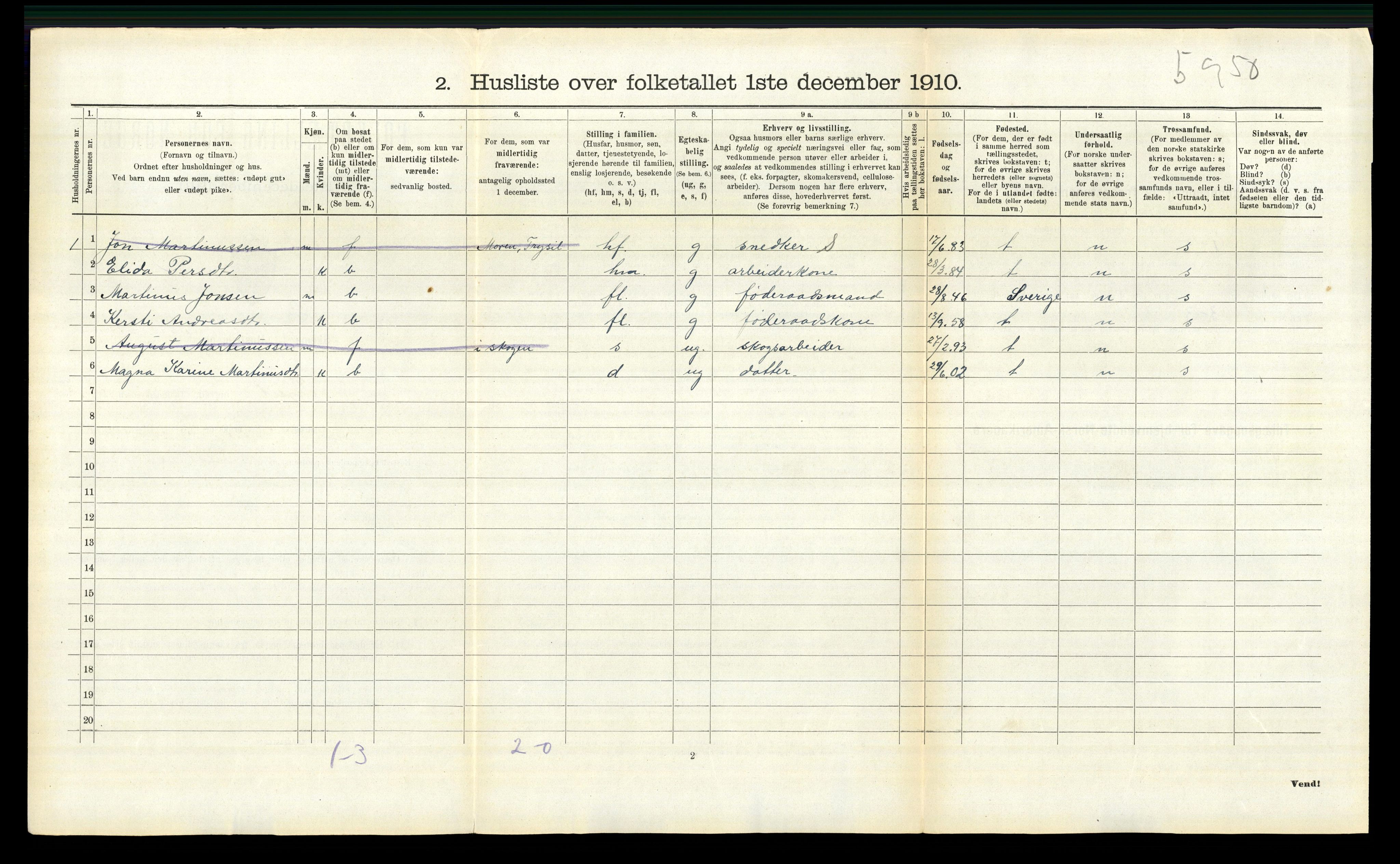 RA, 1910 census for Trysil, 1910, p. 634