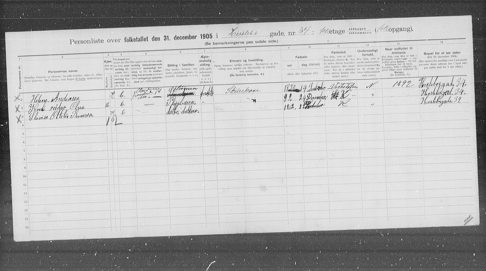 OBA, Municipal Census 1905 for Kristiania, 1905, p. 20680