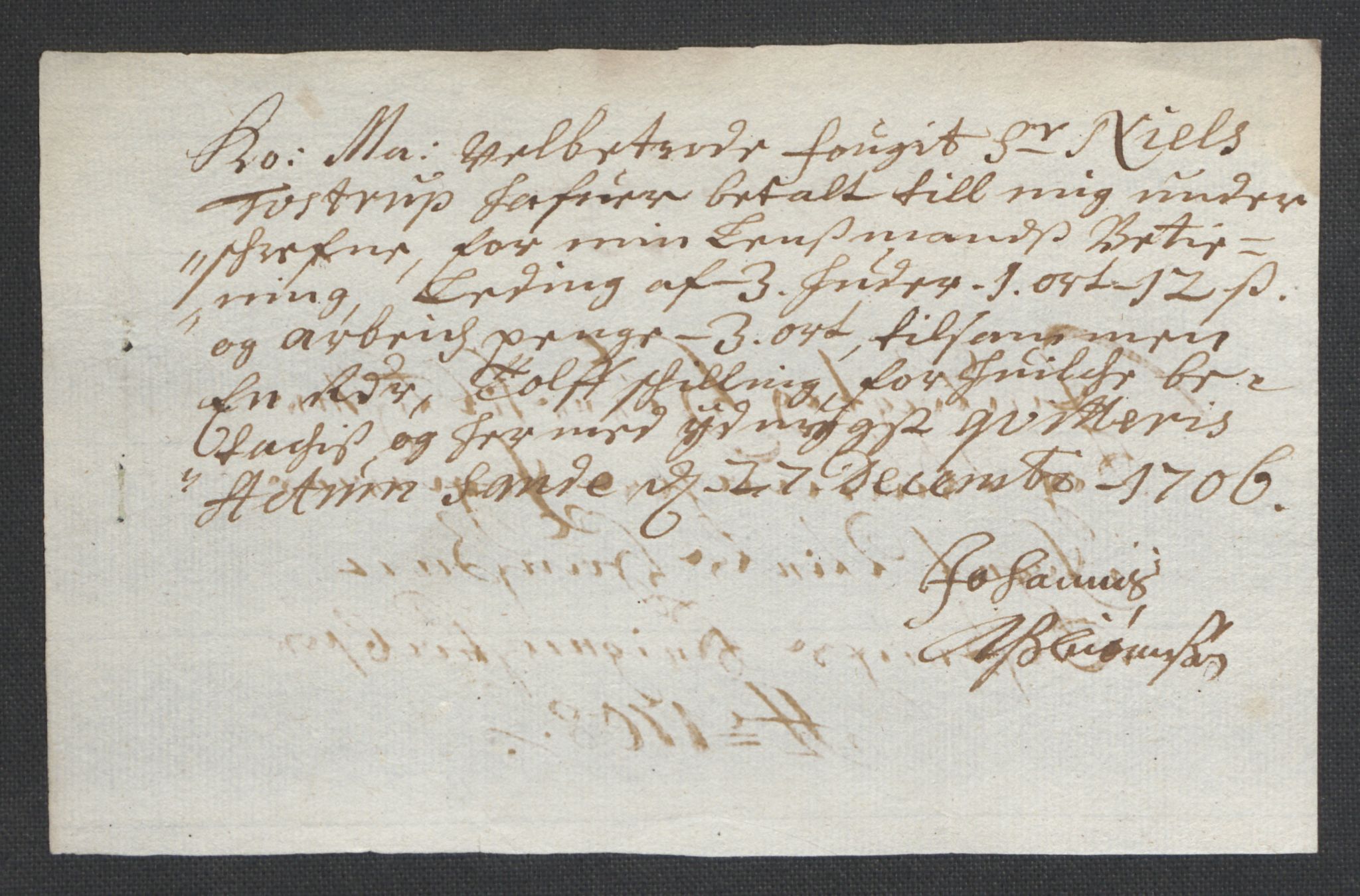 Rentekammeret inntil 1814, Reviderte regnskaper, Fogderegnskap, AV/RA-EA-4092/R43/L2551: Fogderegnskap Lista og Mandal, 1705-1709, p. 332