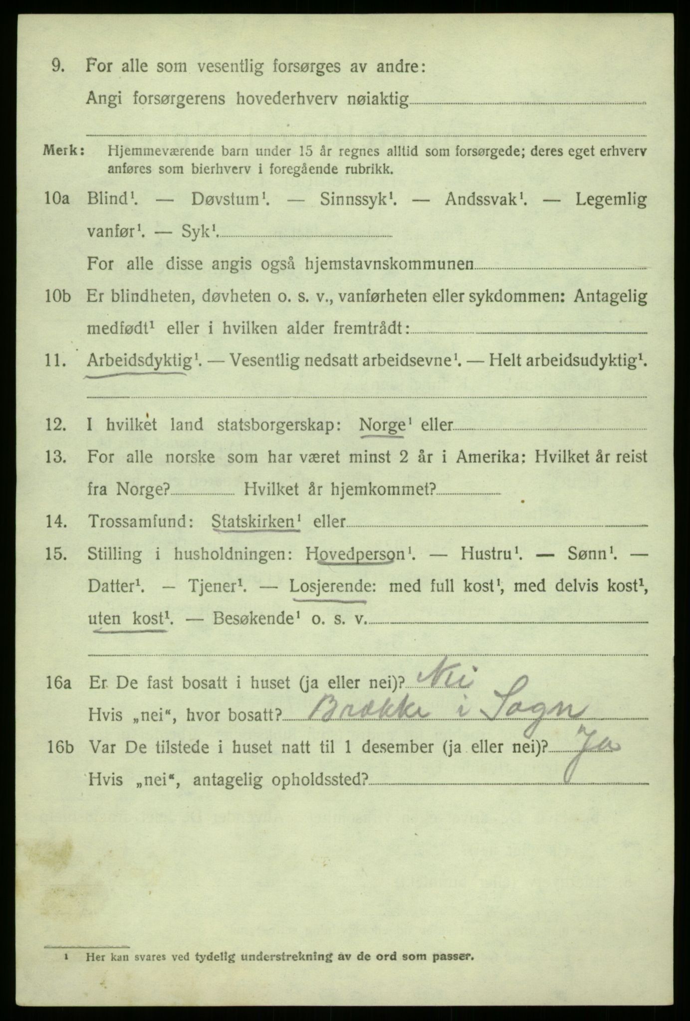 SAB, 1920 census for Masfjorden, 1920, p. 4462