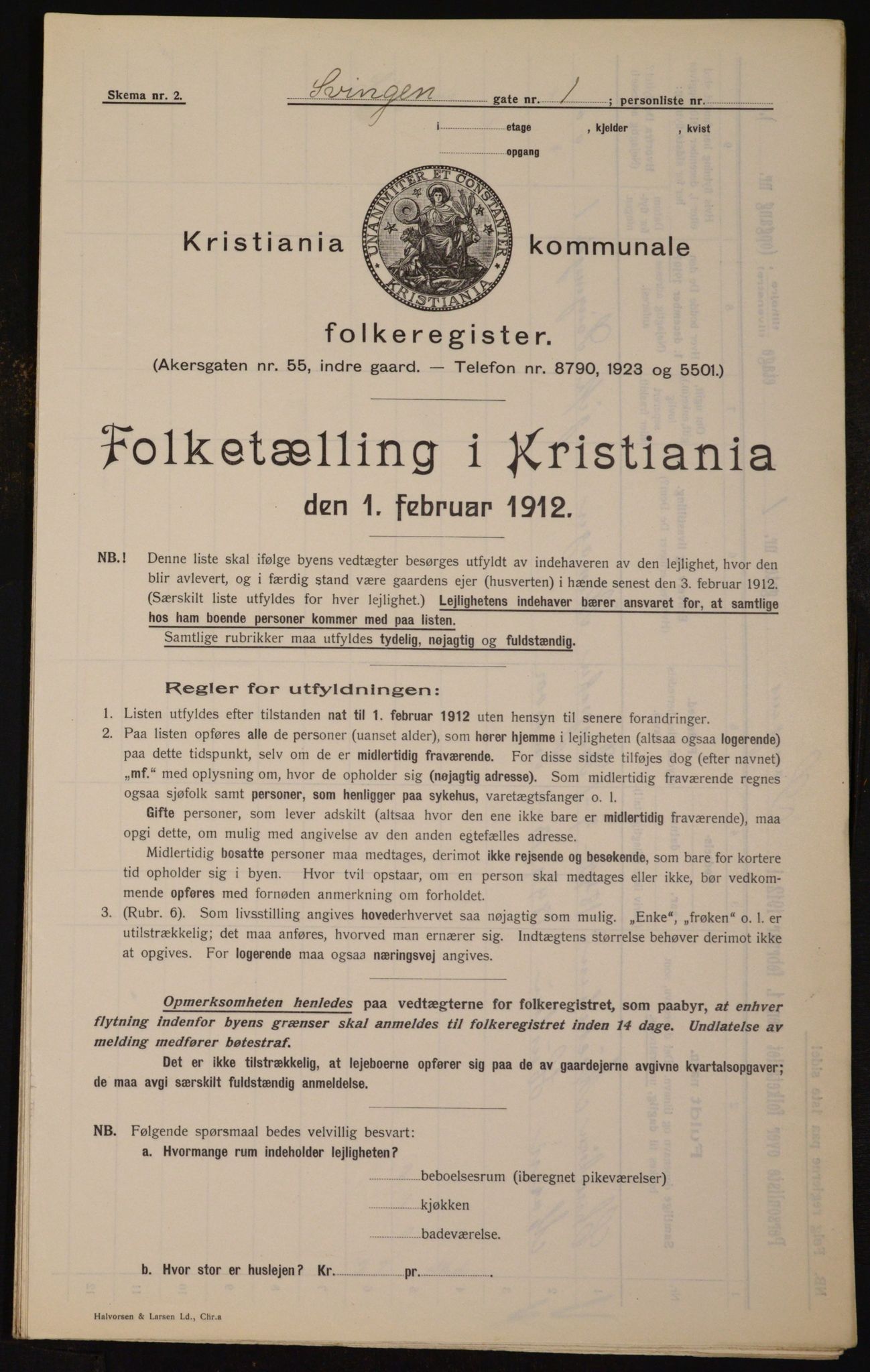 OBA, Municipal Census 1912 for Kristiania, 1912, p. 106131