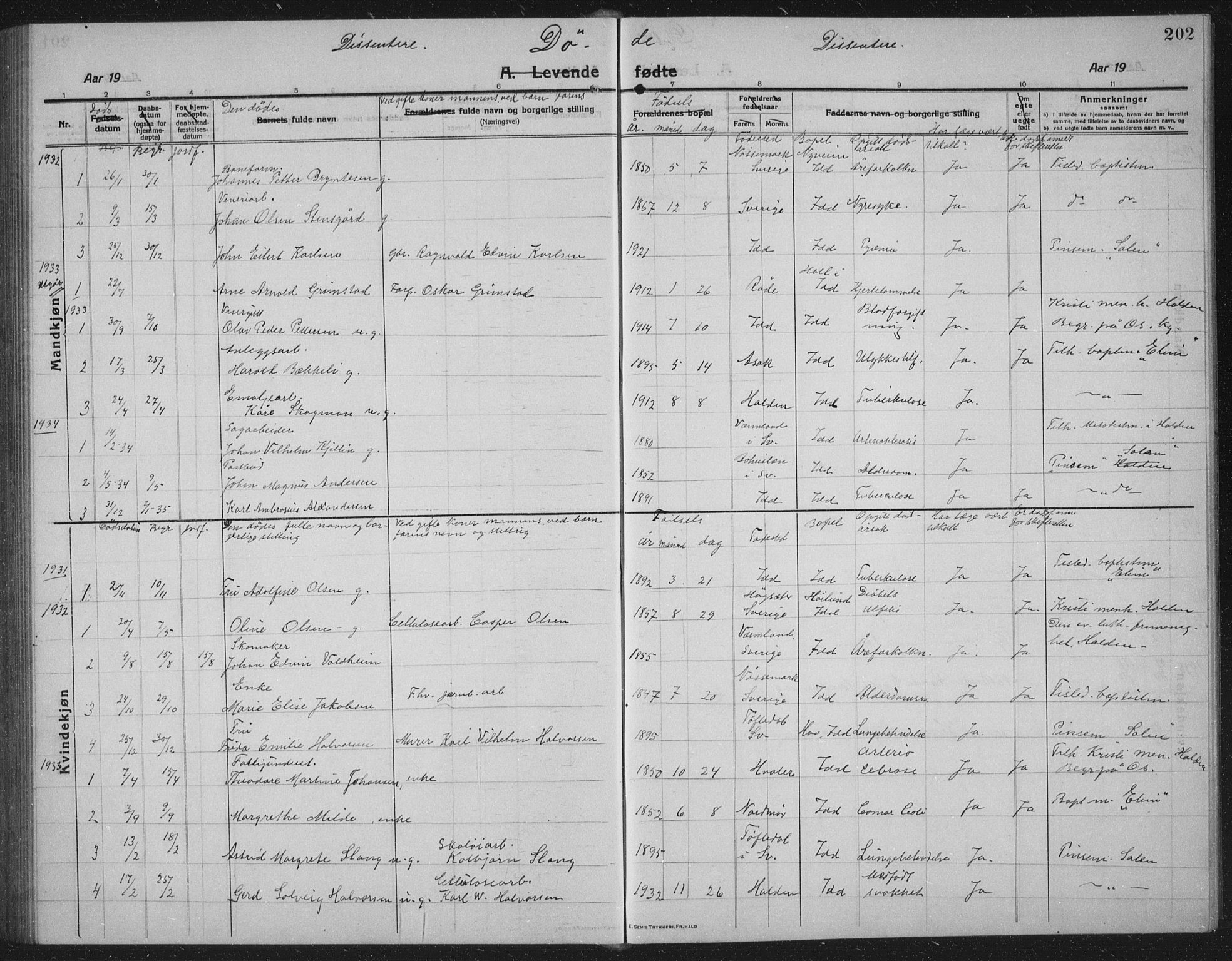 Idd prestekontor Kirkebøker, SAO/A-10911/G/Gb/L0003: Parish register (copy) no. II 3, 1914-1940, p. 202