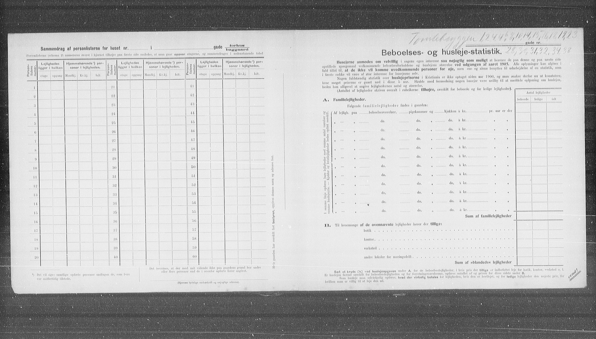 OBA, Municipal Census 1905 for Kristiania, 1905, p. 59440