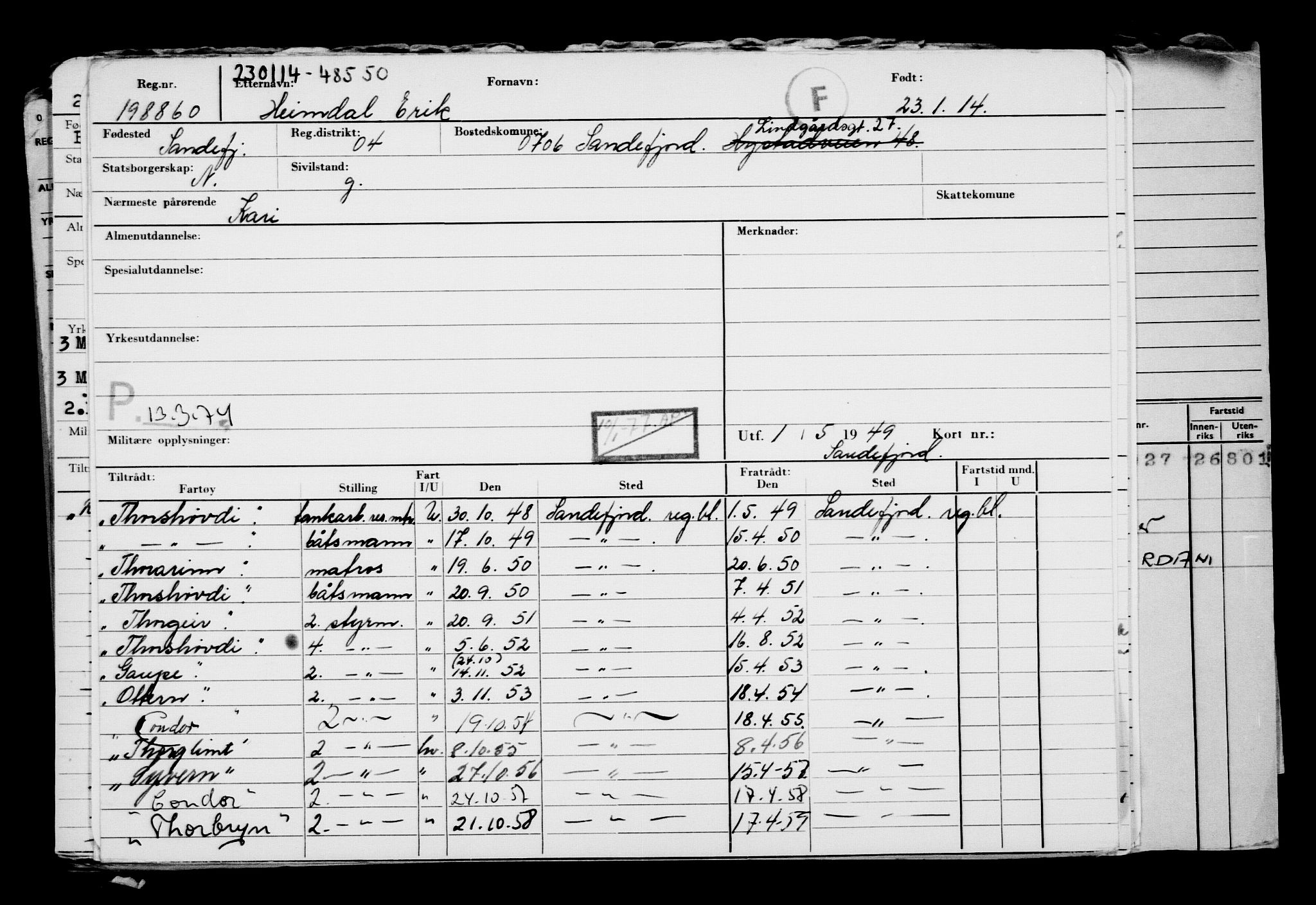 Direktoratet for sjømenn, RA/S-3545/G/Gb/L0118: Hovedkort, 1914, p. 223