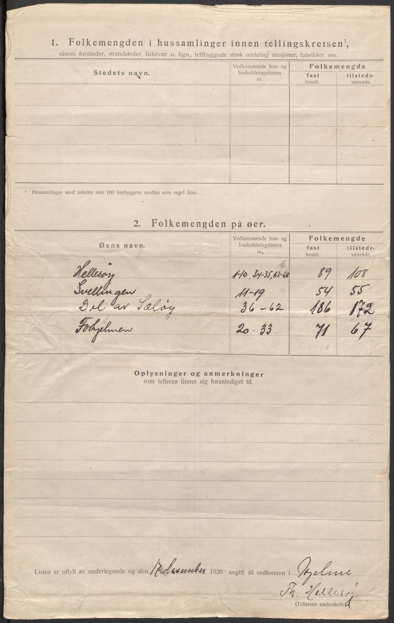 SAB, 1920 census for Hjelme, 1920, p. 10