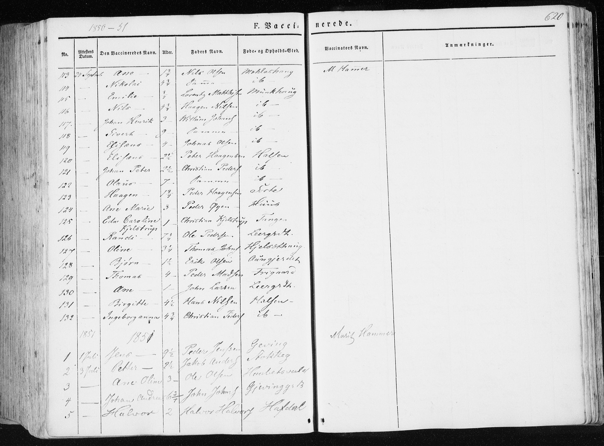 Ministerialprotokoller, klokkerbøker og fødselsregistre - Nord-Trøndelag, SAT/A-1458/709/L0074: Parish register (official) no. 709A14, 1845-1858, p. 620