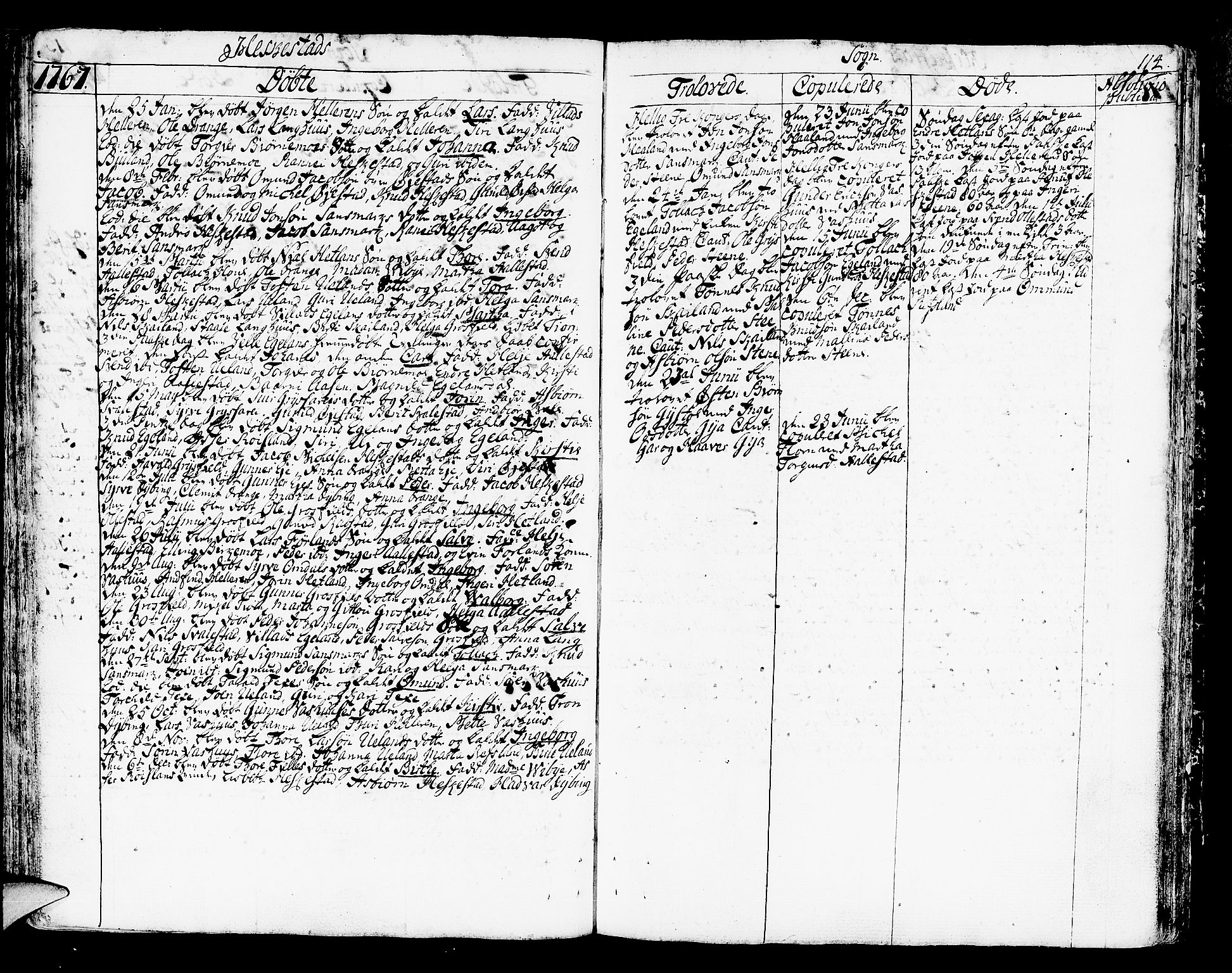 Helleland sokneprestkontor, SAST/A-101810: Parish register (official) no. A 2 /3, 1762-1791, p. 114