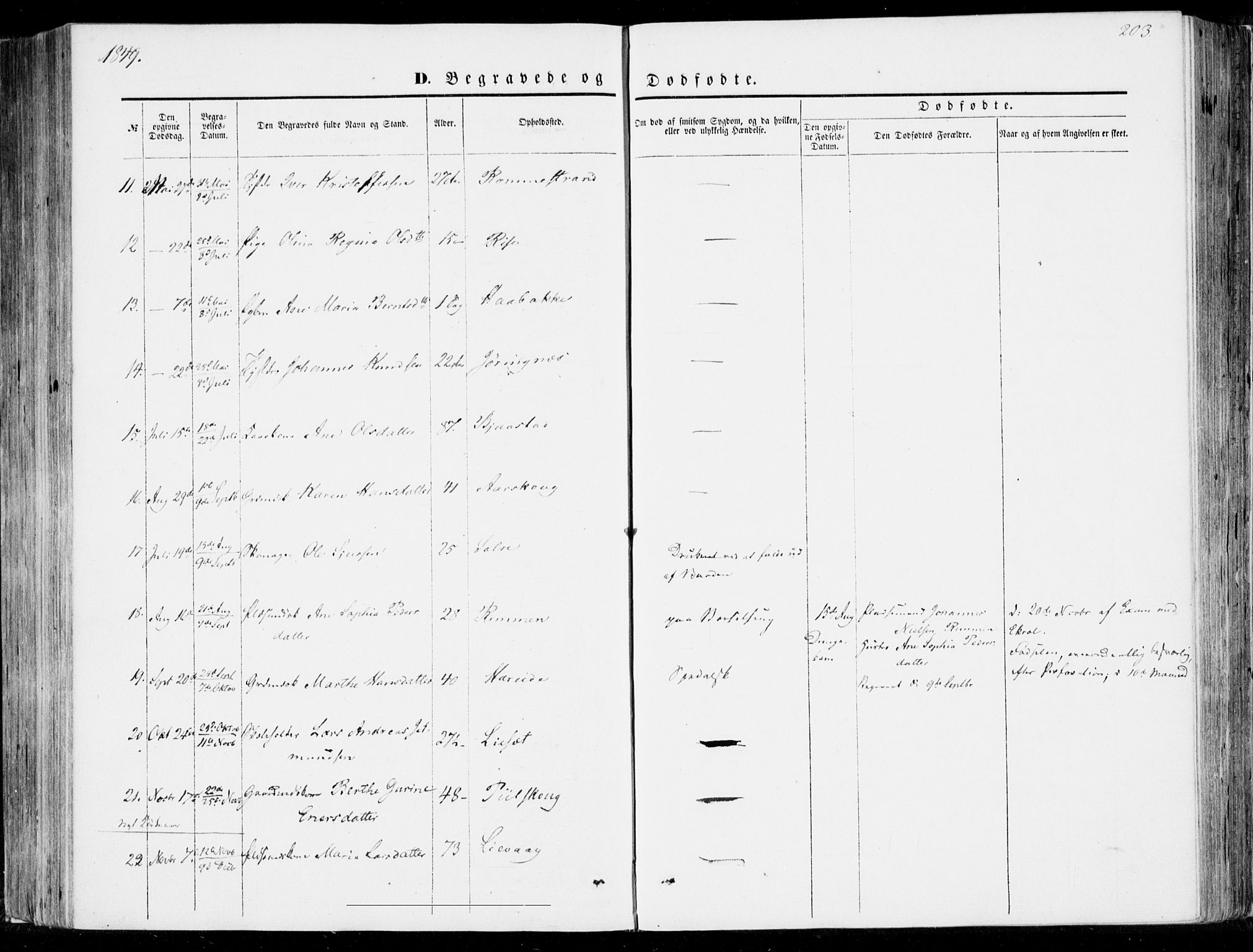 Ministerialprotokoller, klokkerbøker og fødselsregistre - Møre og Romsdal, SAT/A-1454/510/L0121: Parish register (official) no. 510A01, 1848-1877, p. 203
