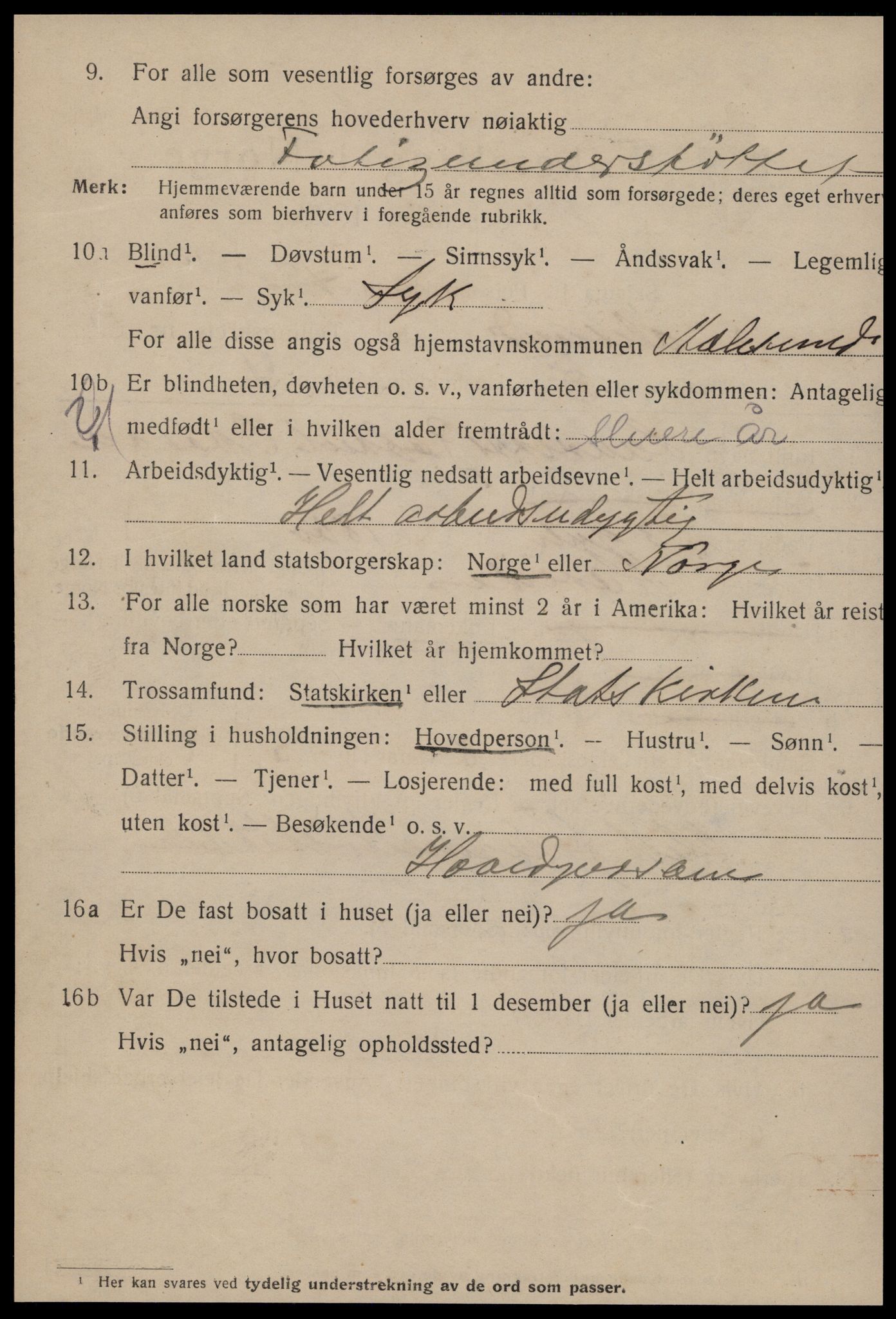 SAT, 1920 census for Ålesund, 1920, p. 12239