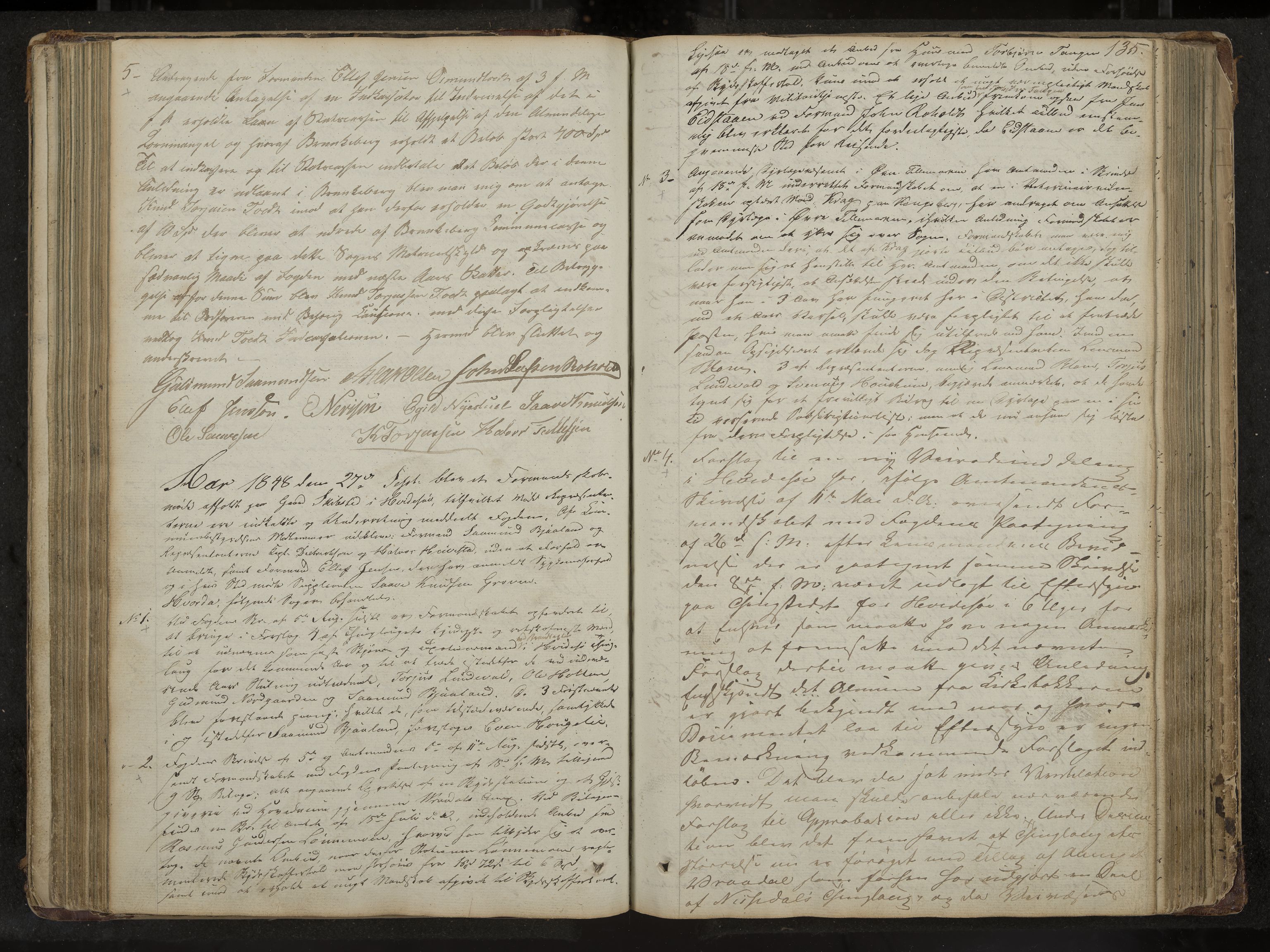 Kviteseid formannskap og sentraladministrasjon, IKAK/0829021/A/Aa/L0001: Møtebok med register, 1837-1866, p. 135