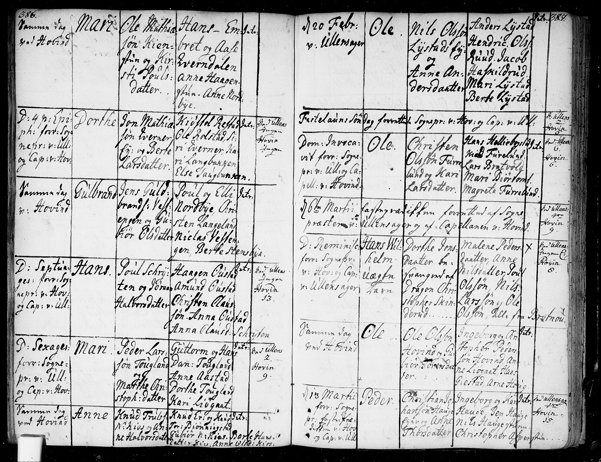 Ullensaker prestekontor Kirkebøker, AV/SAO-A-10236a/F/Fa/L0005: Parish register (official) no. I 5, 1733-1762, p. 386-387