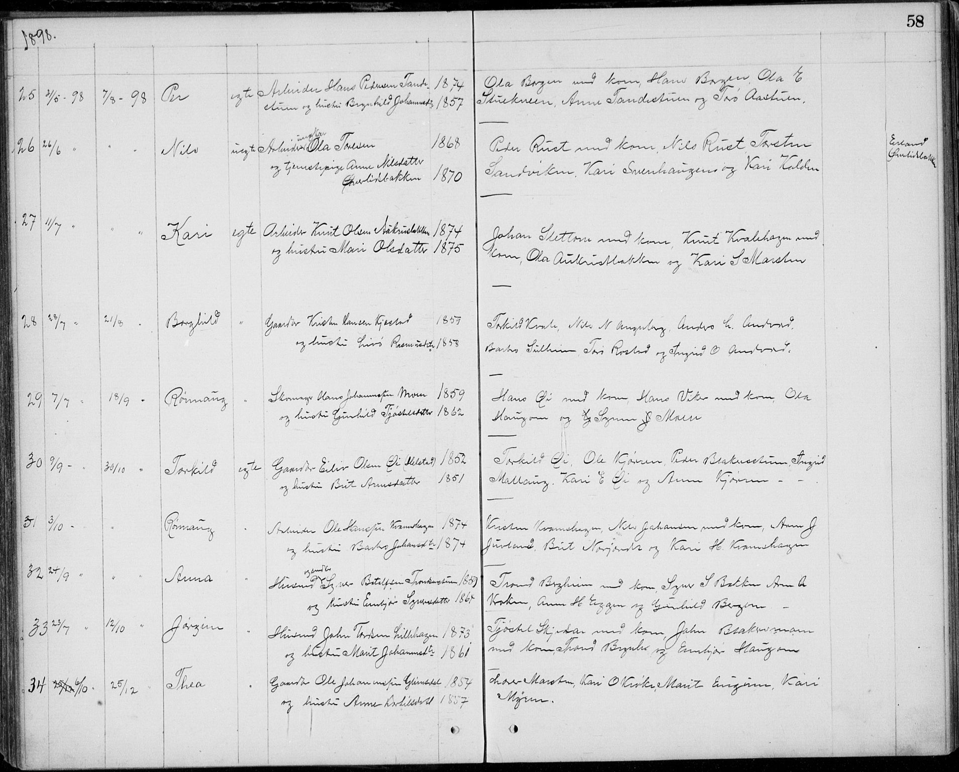 Lom prestekontor, SAH/PREST-070/L/L0013: Parish register (copy) no. 13, 1874-1938, p. 58