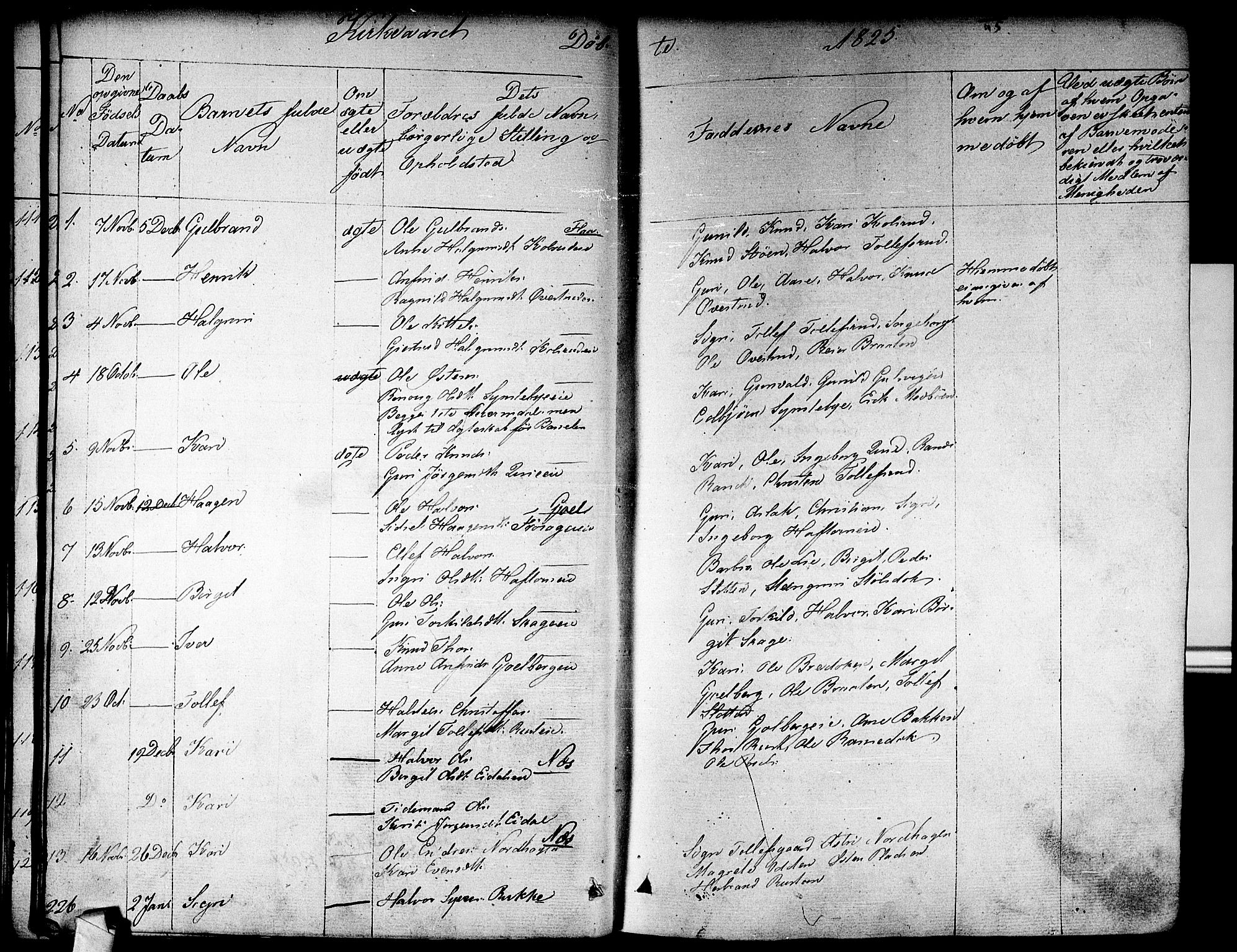 Nes kirkebøker, SAKO/A-236/F/Fa/L0008: Parish register (official) no. 8, 1824-1834, p. 44-45