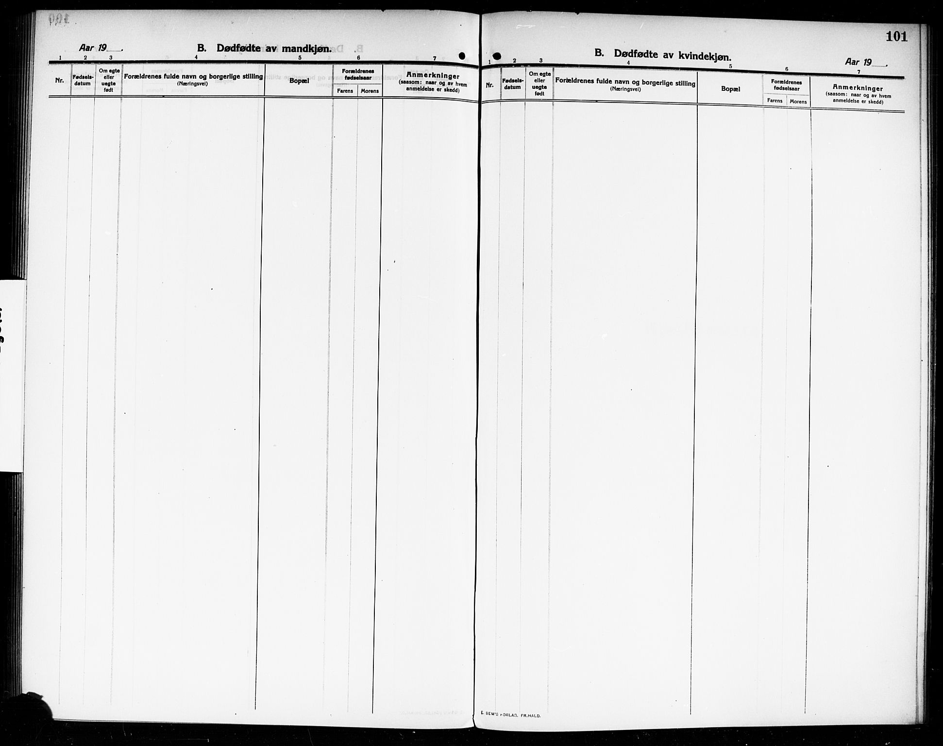 Moss prestekontor Kirkebøker, SAO/A-2003/G/Gb/L0003: Parish register (copy) no. II 3, 1910-1919, p. 101