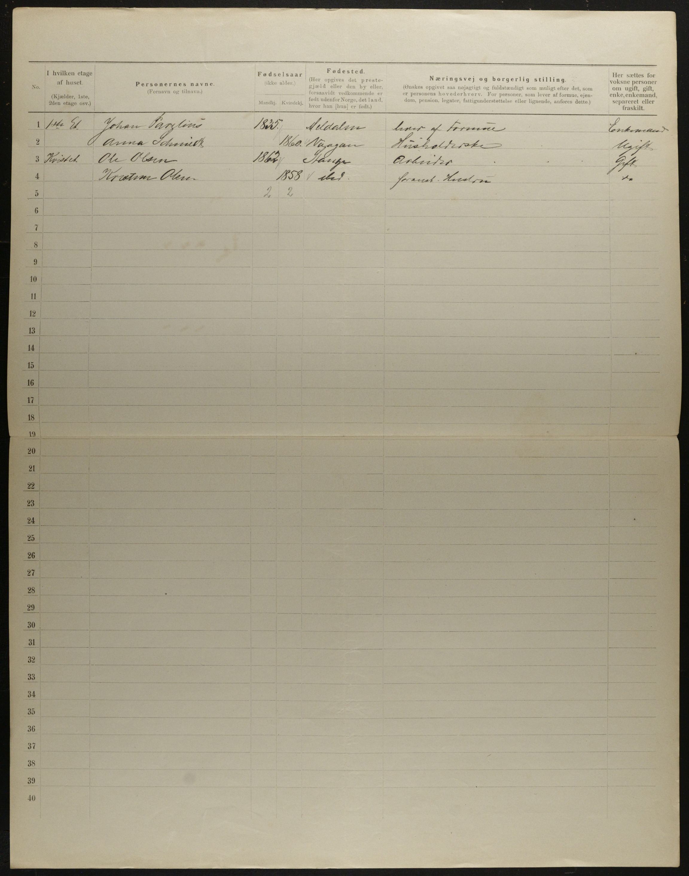 OBA, Municipal Census 1901 for Kristiania, 1901, p. 12574