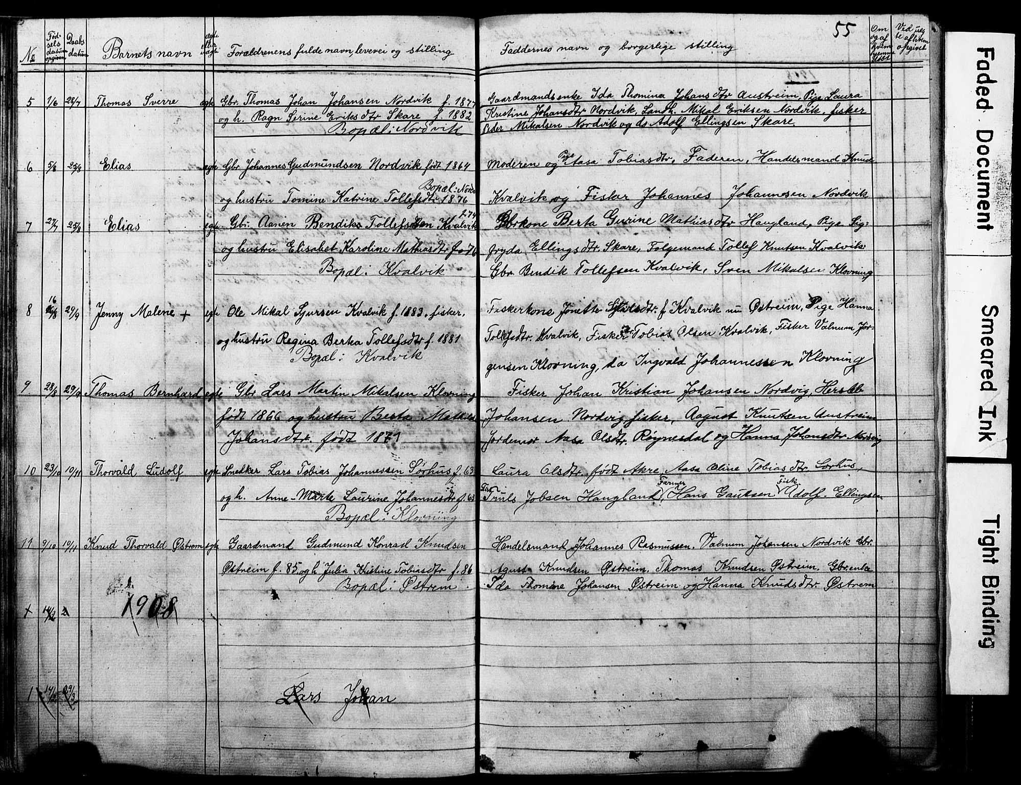 Torvastad sokneprestkontor, SAST/A -101857/H/Ha/Hab/L0005: Parish register (copy) no. B 5, 1857-1908, p. 55