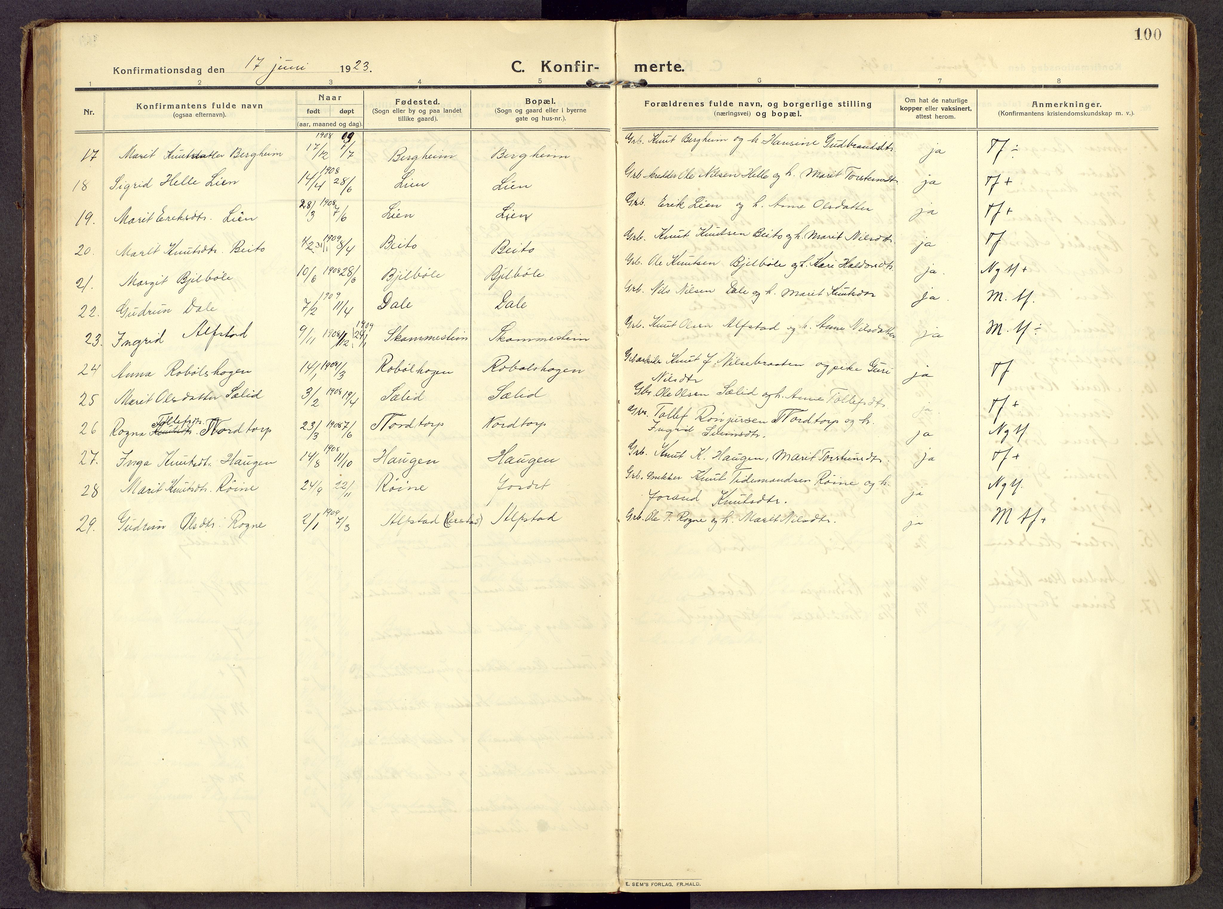 Øystre Slidre prestekontor, AV/SAH-PREST-138/H/Ha/Haa/L0007: Parish register (official) no. 7, 1911-1931, p. 100