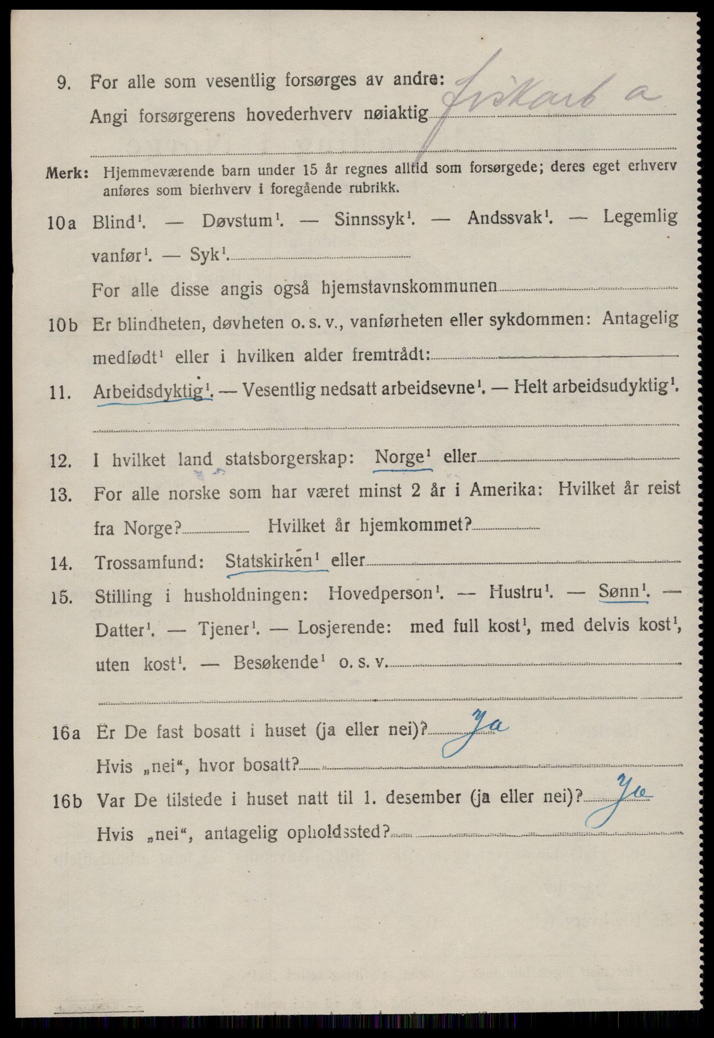 SAT, 1920 census for Bremsnes, 1920, p. 4366