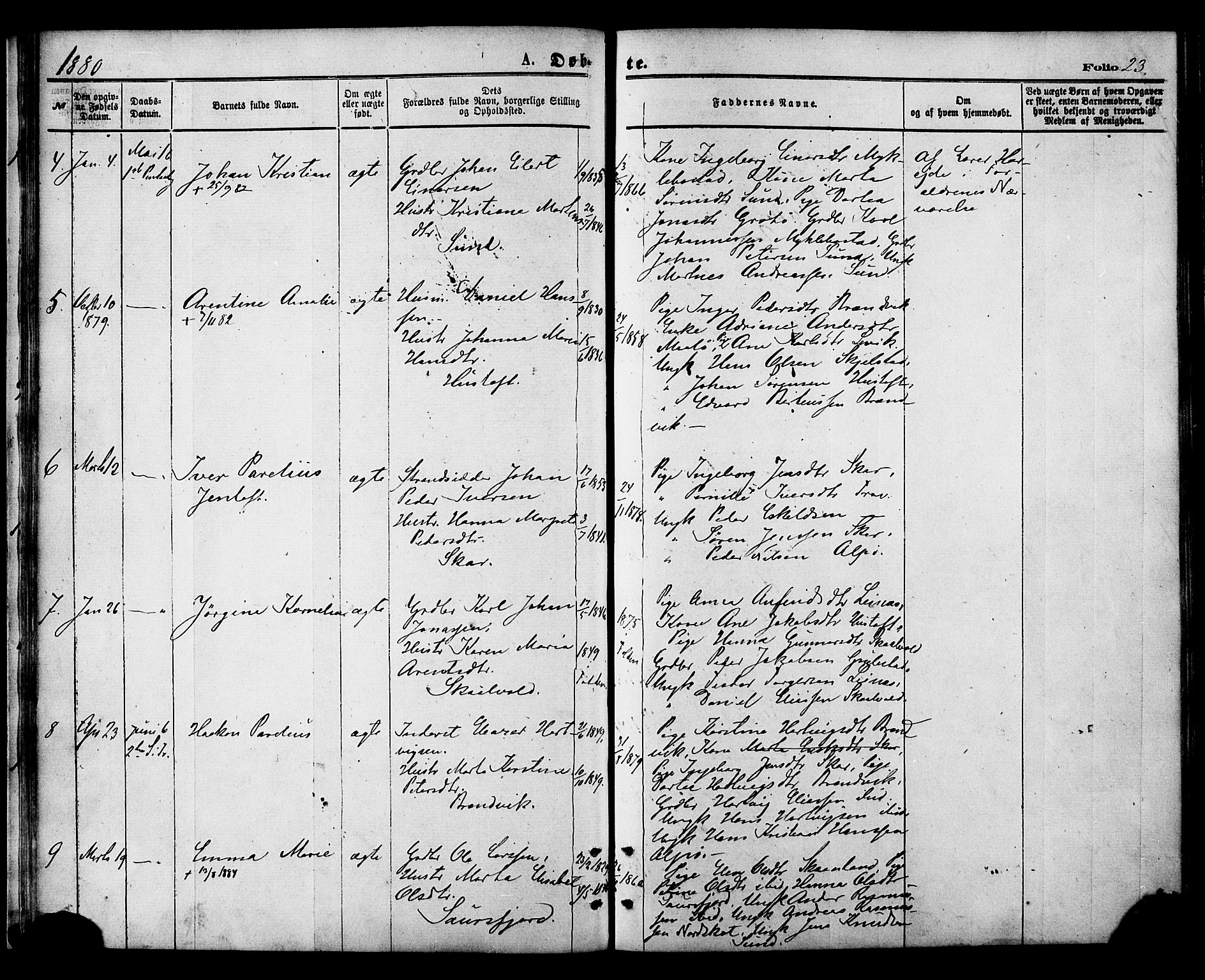 Ministerialprotokoller, klokkerbøker og fødselsregistre - Nordland, AV/SAT-A-1459/857/L0821: Parish register (official) no. 857A01, 1875-1889, p. 23