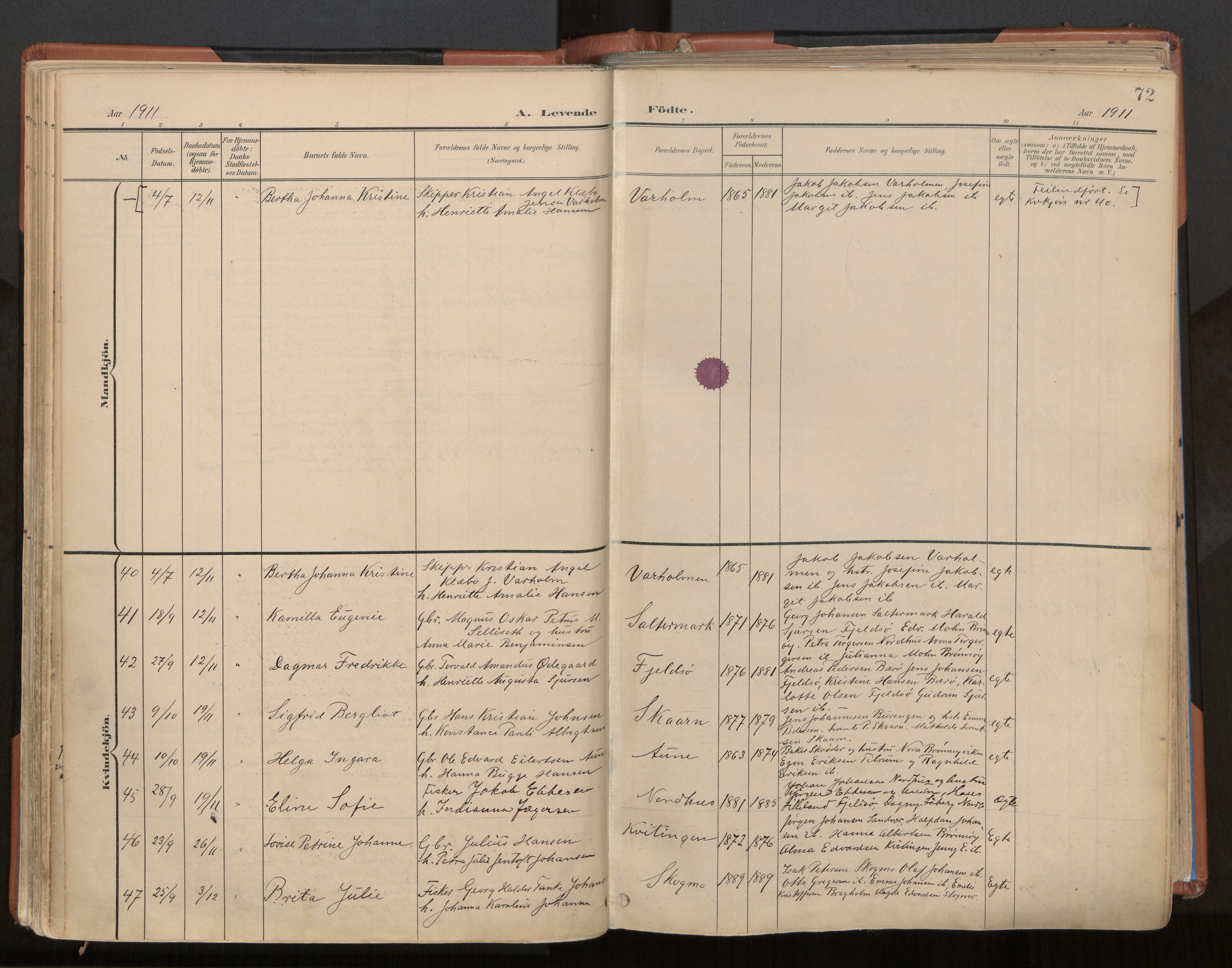 Ministerialprotokoller, klokkerbøker og fødselsregistre - Nordland, AV/SAT-A-1459/813/L0201: Parish register (official) no. 813A11, 1901-1918, p. 72