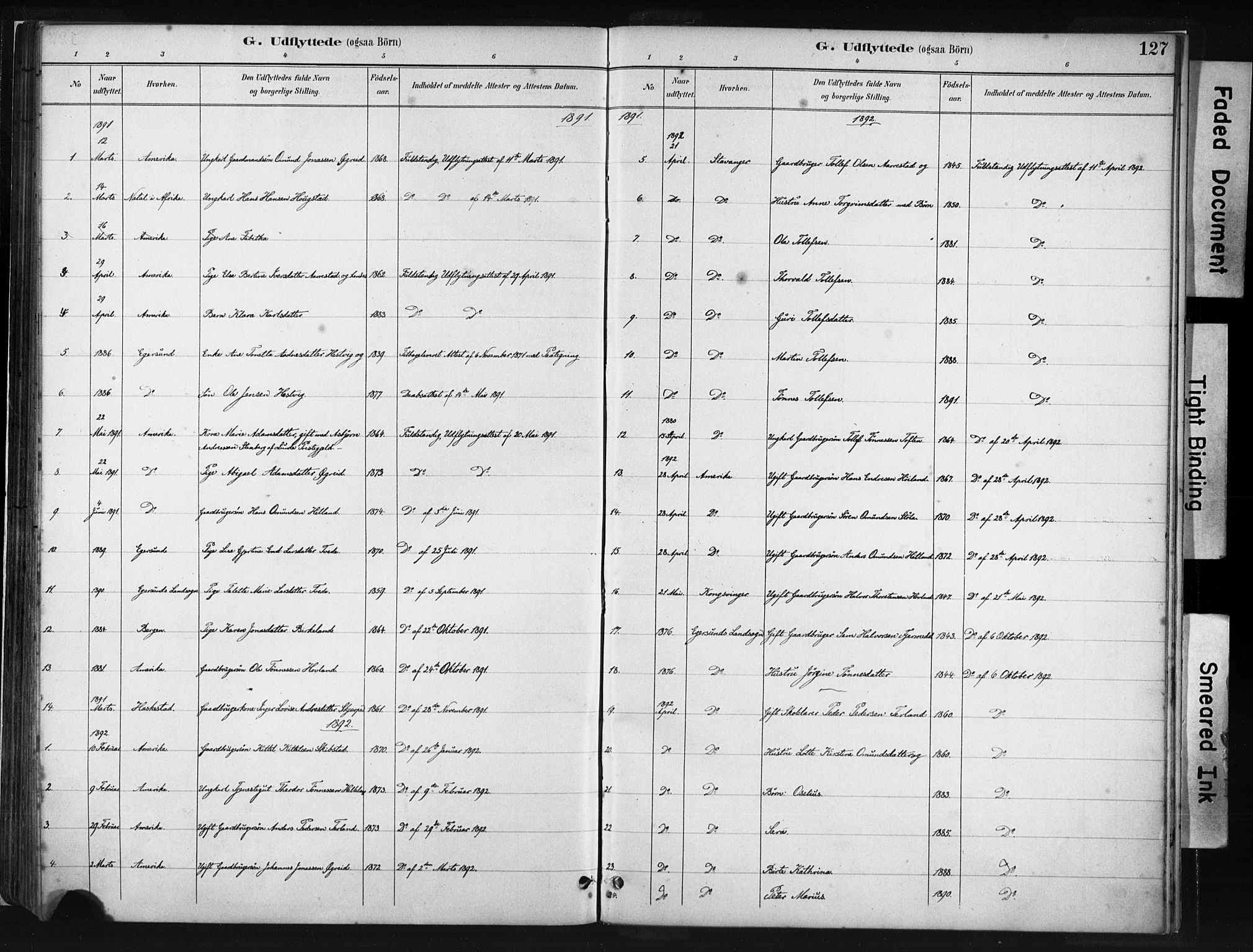 Helleland sokneprestkontor, SAST/A-101810: Parish register (official) no. A 8, 1887-1907, p. 127