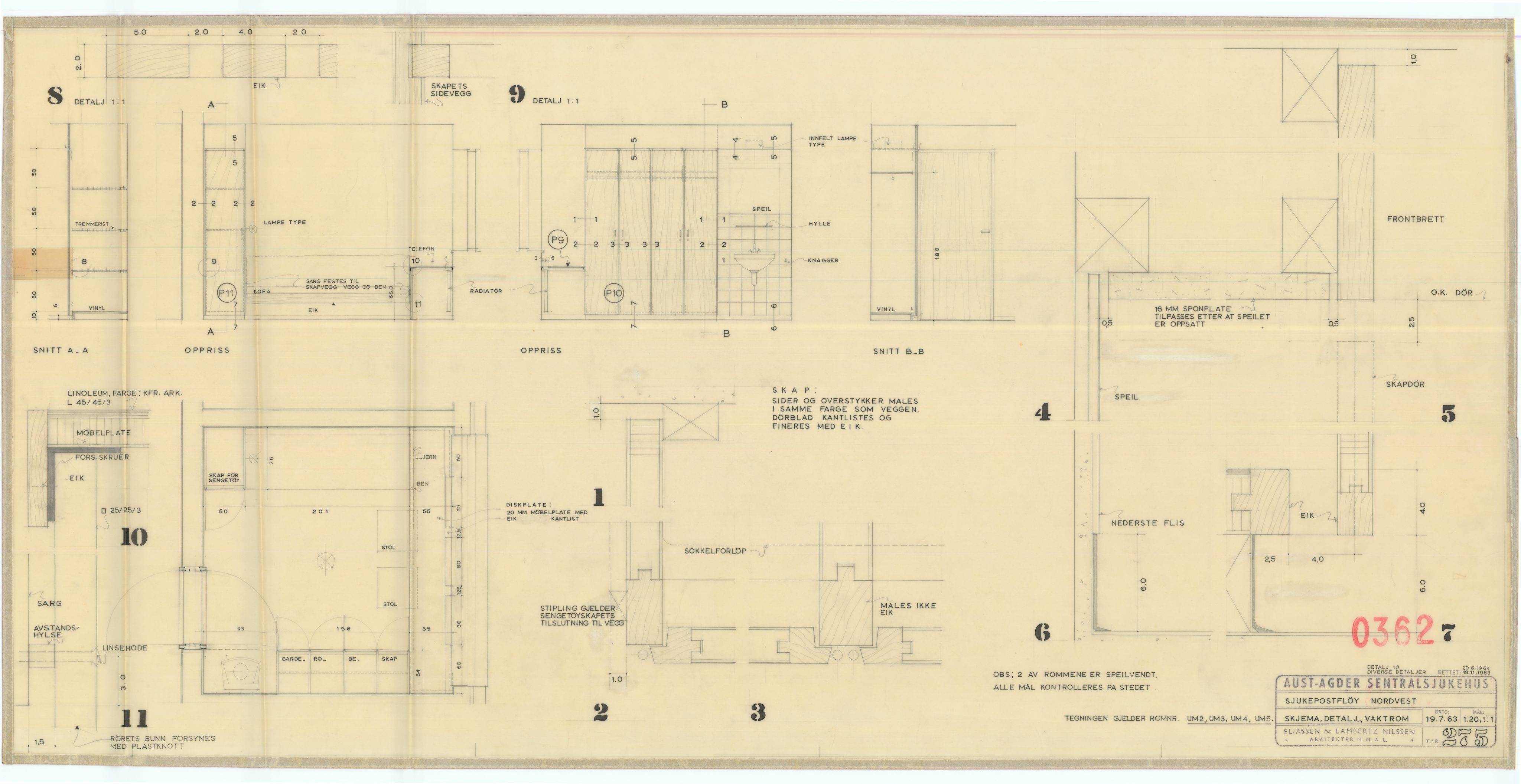 Eliassen og Lambertz-Nilssen Arkitekter, AAKS/PA-2983/T/T01/L0002: Tegningskogger 0362, 1960-1966, p. 19