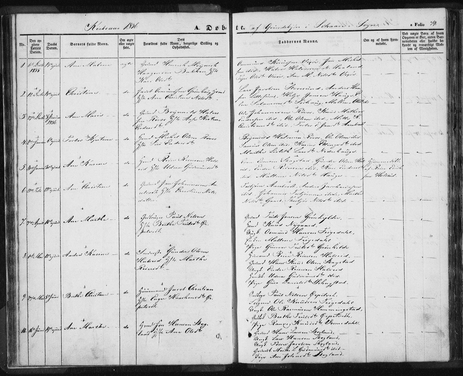 Torvastad sokneprestkontor, AV/SAST-A -101857/H/Ha/Haa/L0006: Parish register (official) no. A 6, 1836-1847, p. 79