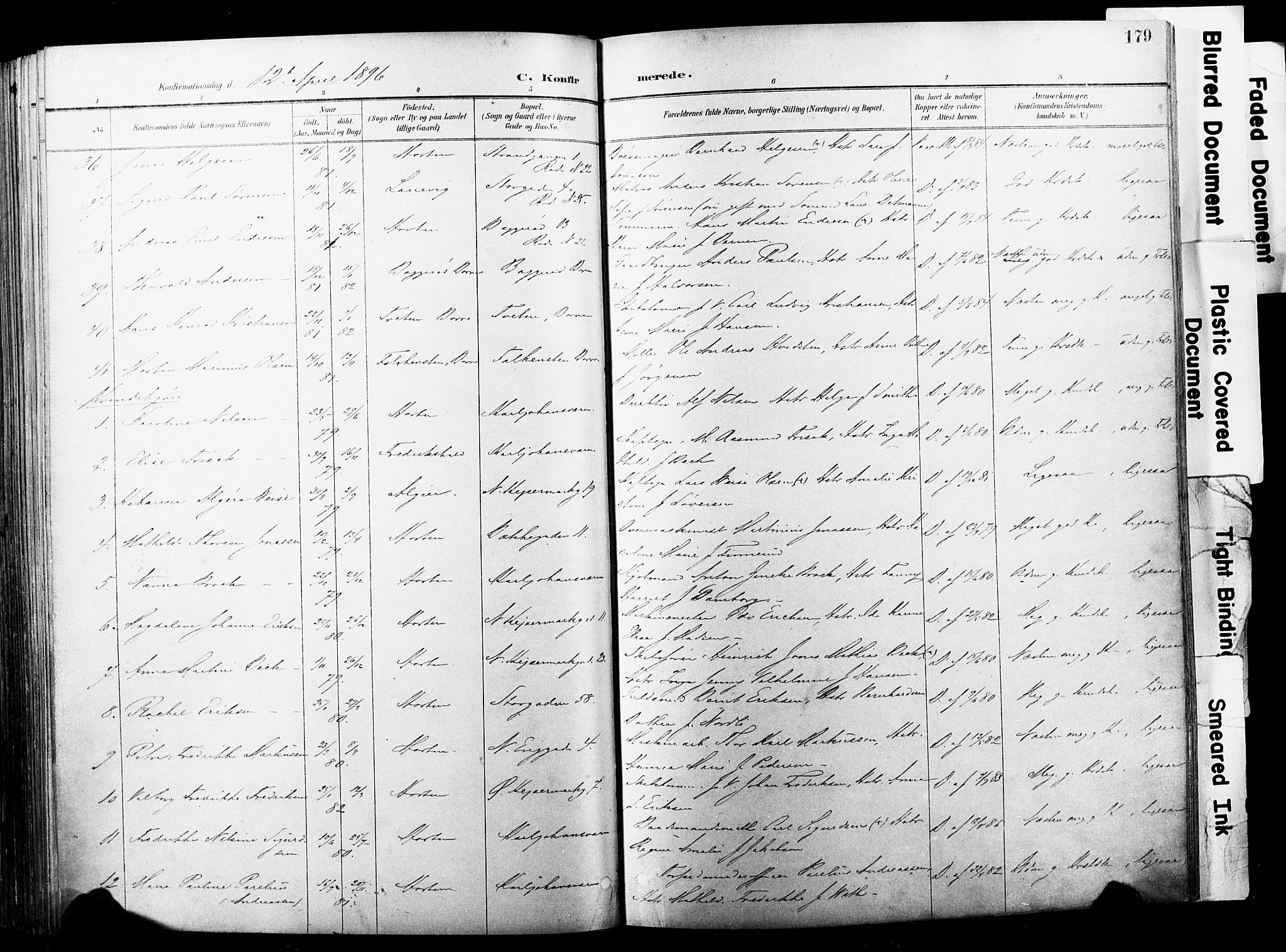 Horten kirkebøker, AV/SAKO-A-348/F/Fa/L0005: Parish register (official) no. 5, 1896-1904, p. 179