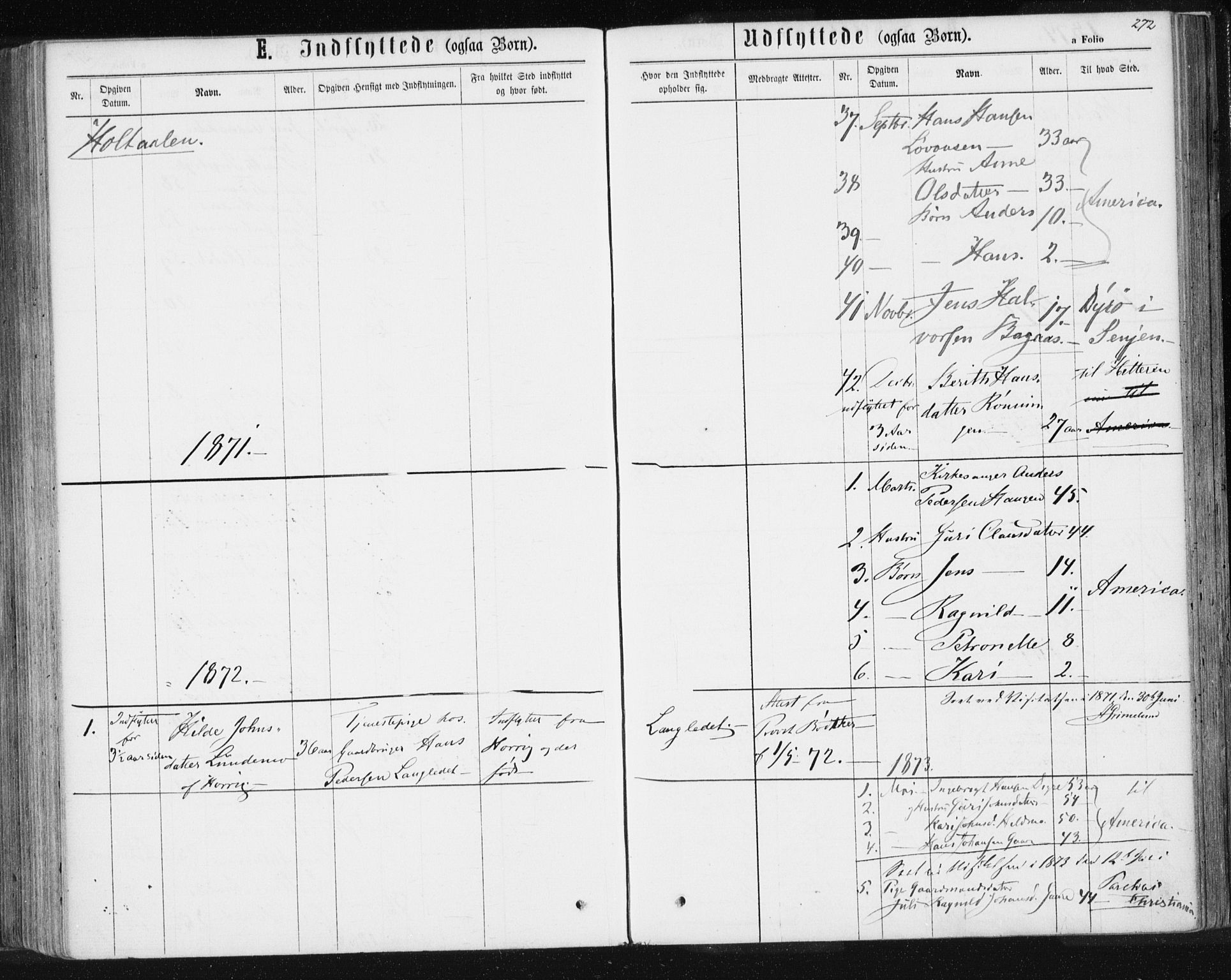 Ministerialprotokoller, klokkerbøker og fødselsregistre - Sør-Trøndelag, SAT/A-1456/685/L0969: Parish register (official) no. 685A08 /1, 1870-1878, p. 272